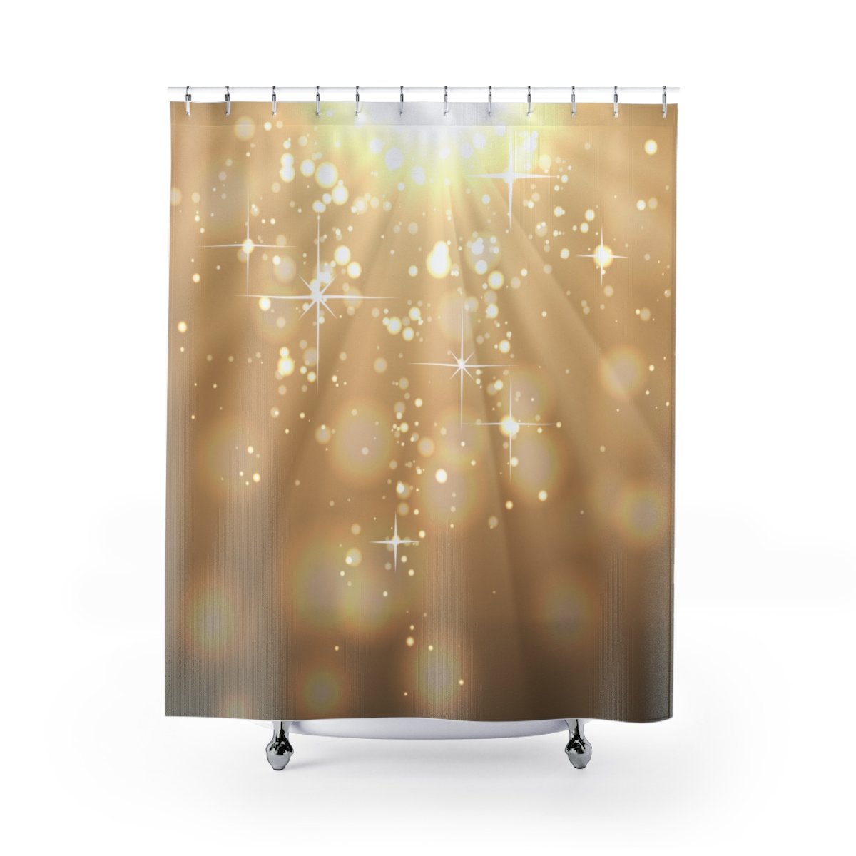 Gold Bokeh Lights Shower Curtain, Hollywood Glam Style