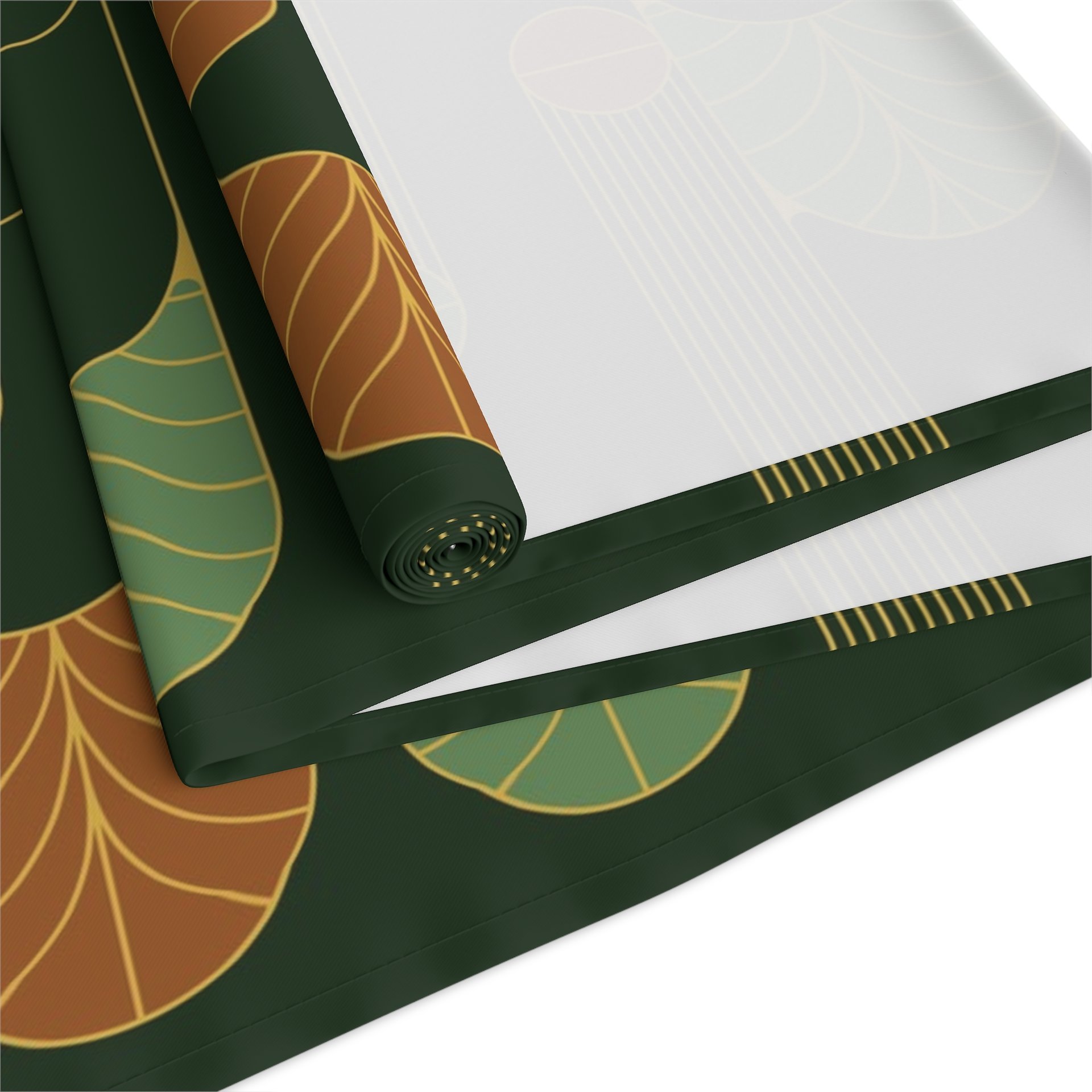 Forest Green Art Deco Table Runner Back