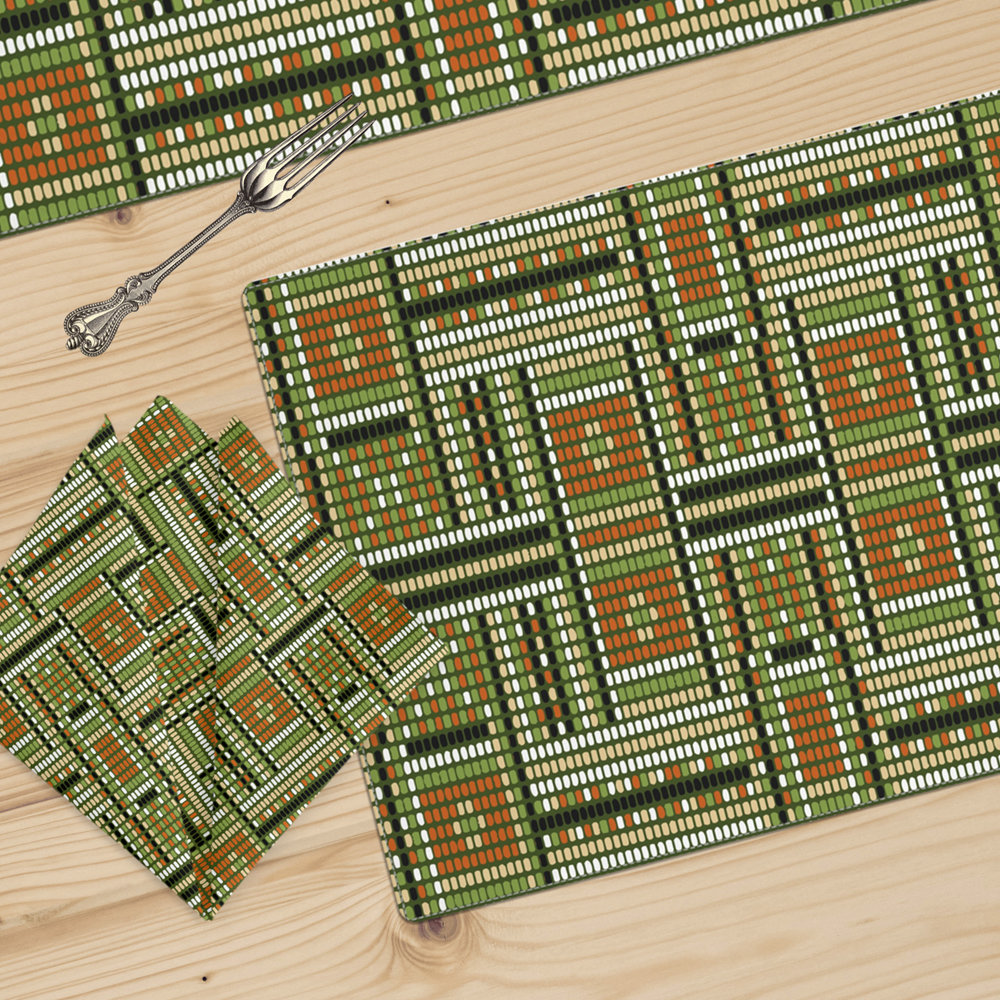 Beaded Tribal Pattern Table Linen Set