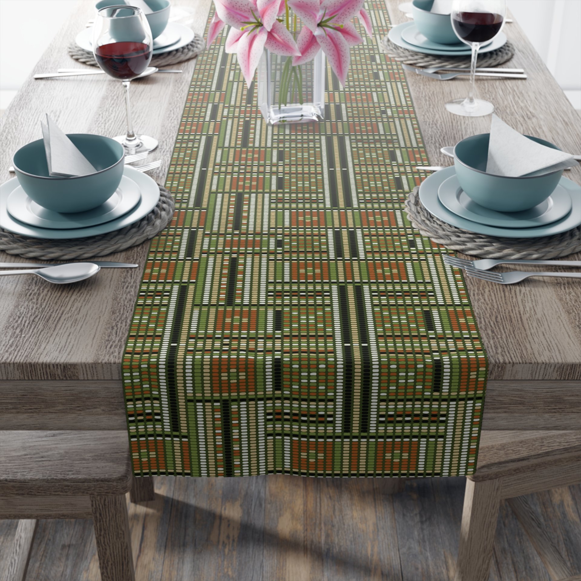 Beaded Tribal Pattern Table Runner
