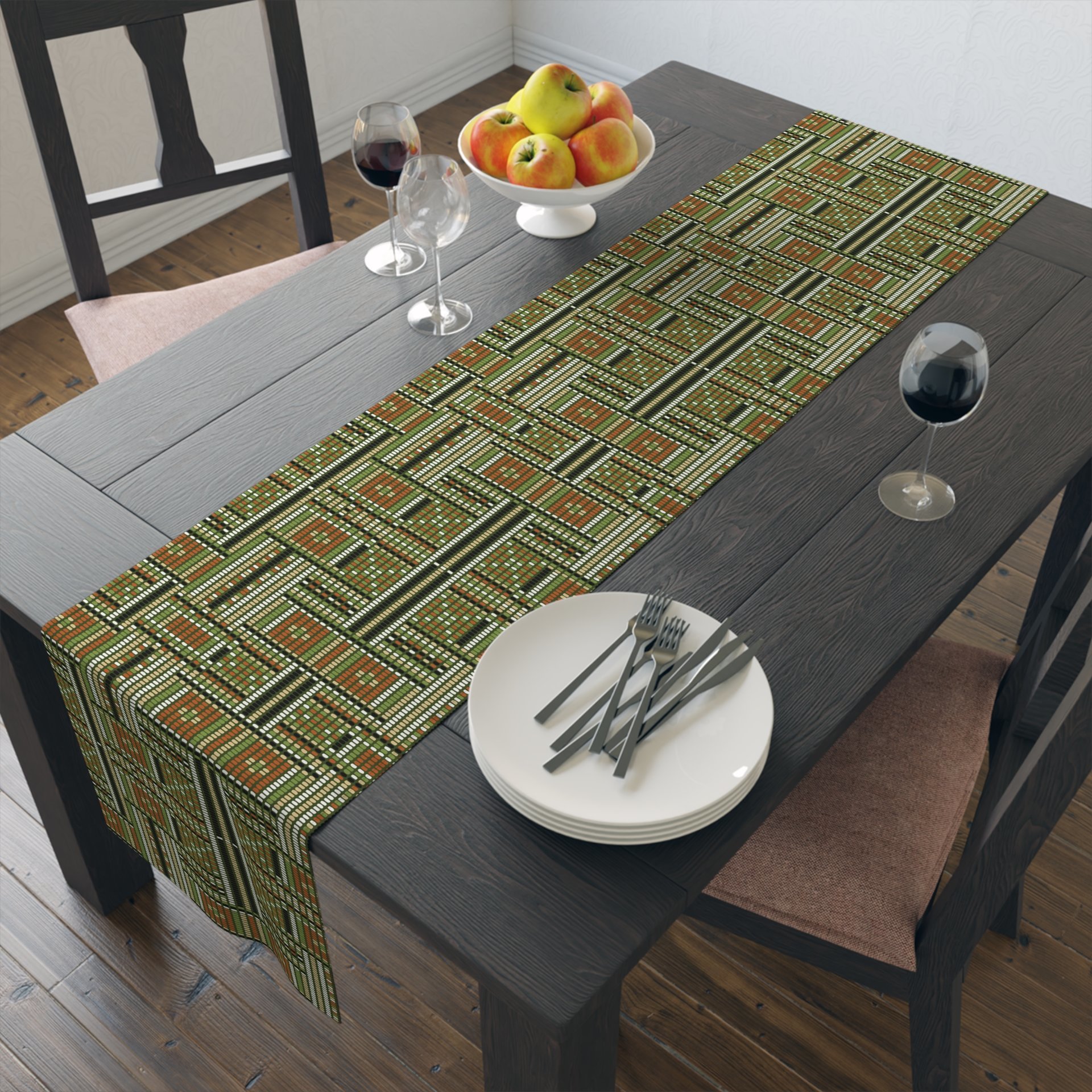 Beaded Tribal Pattern Table Runner