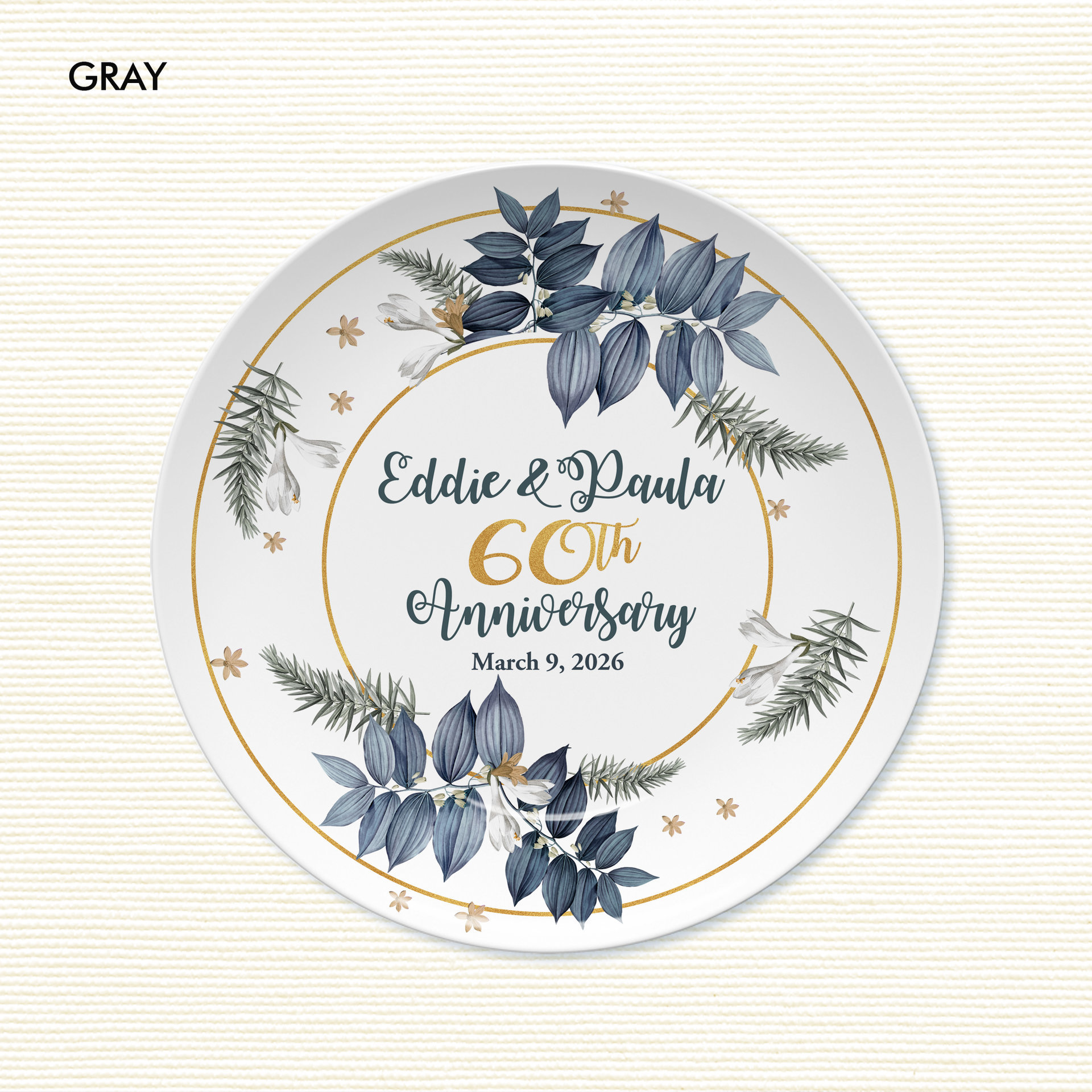 Personalized Wedding Anniversary Plate