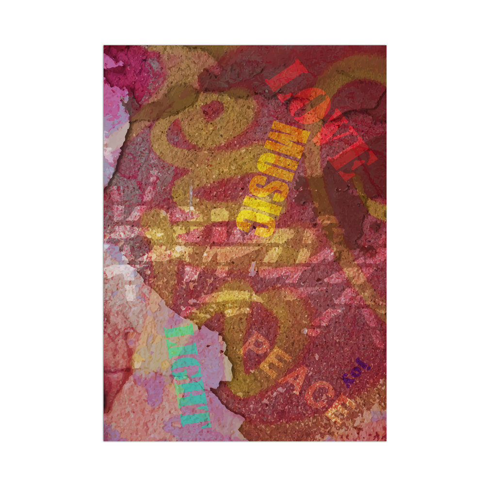 Multicolor Grunge Rug, Distressed Graffiti Art