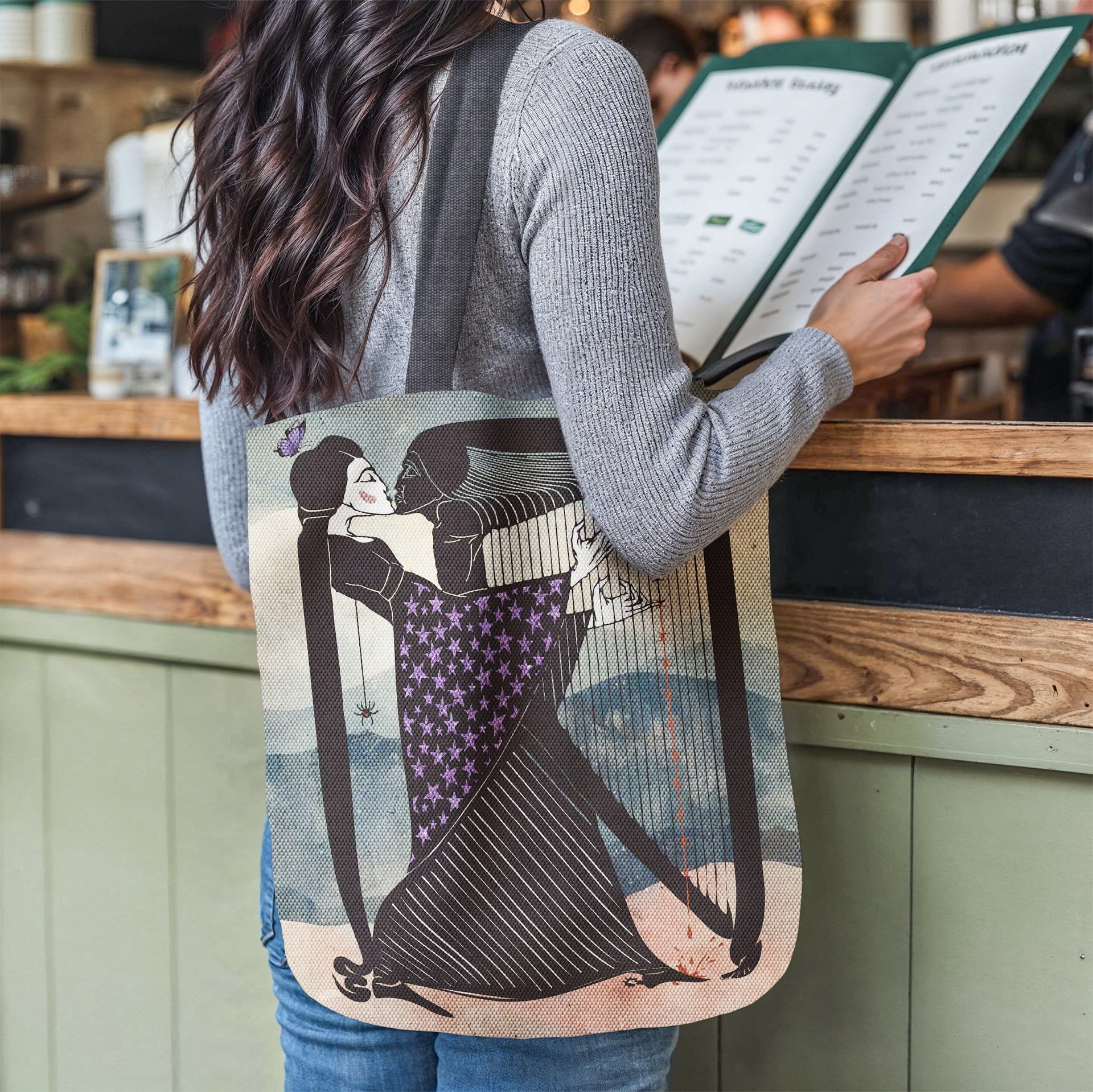 Gothic Lovers Woven Tote Bag