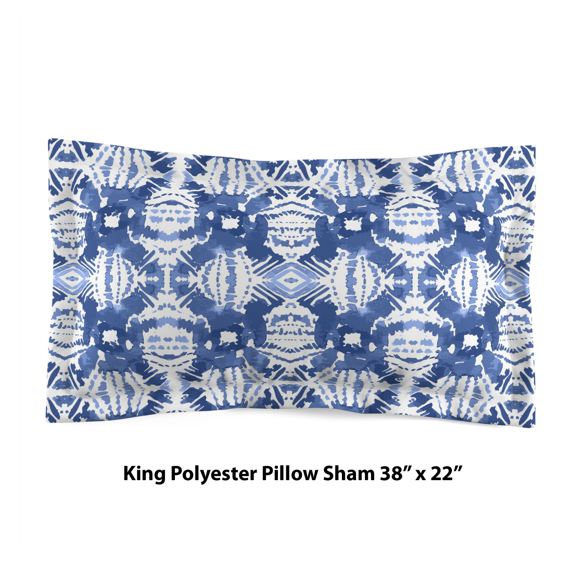 Blue Ikat Pattern Bedding, Cotton or Poly