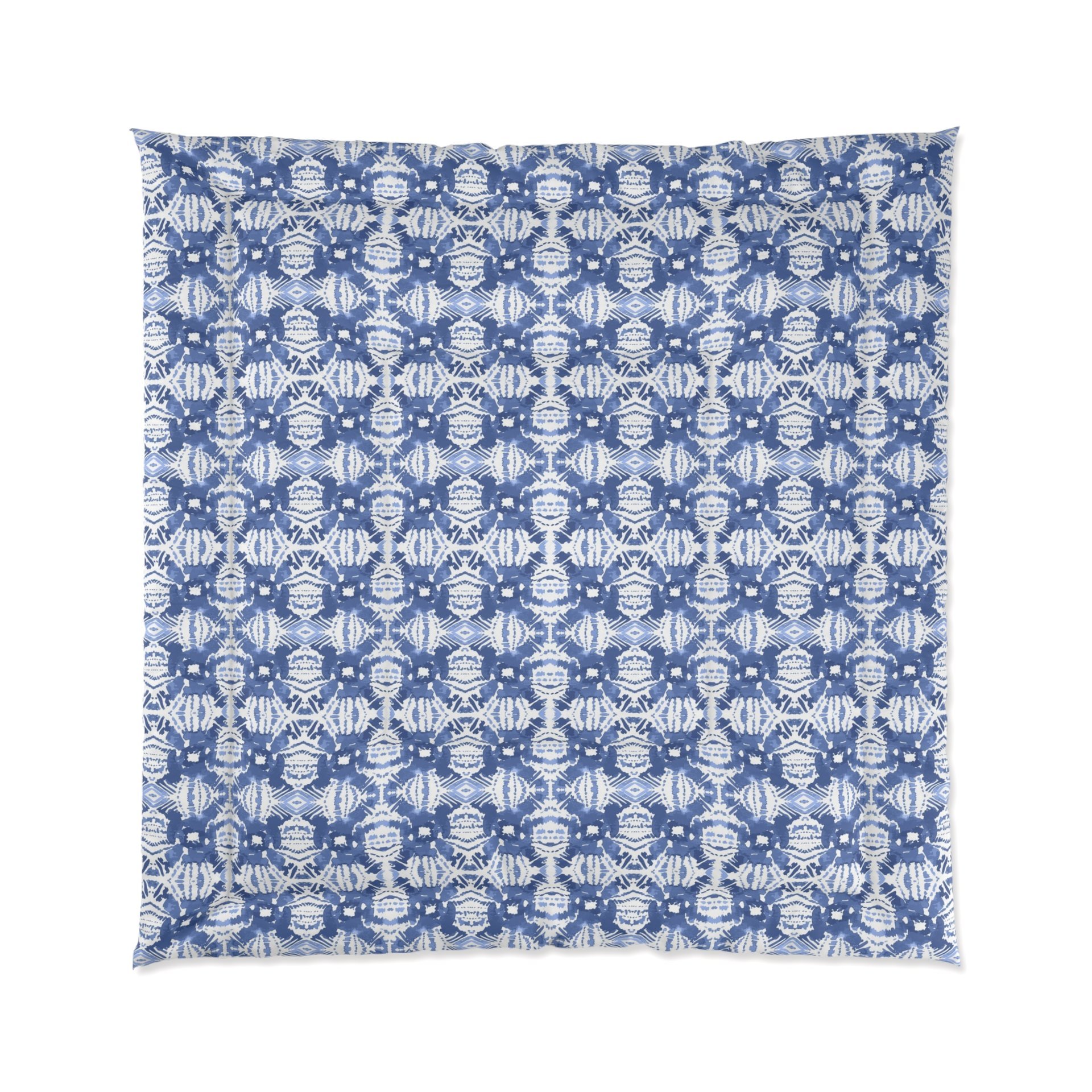 Blue Ikat Pattern queen comforter