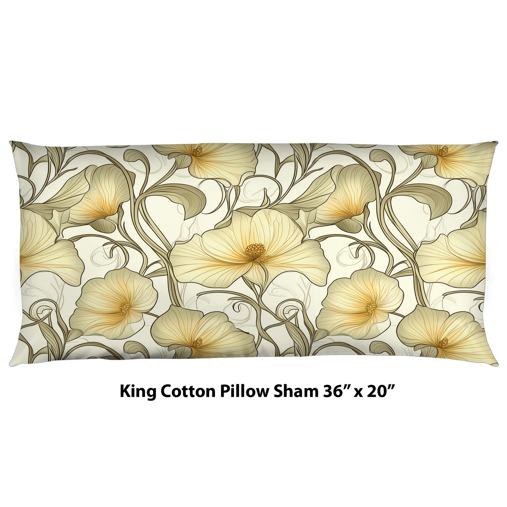 Ivory Flowers Art Nouveau Bedding, Cotton or Poly