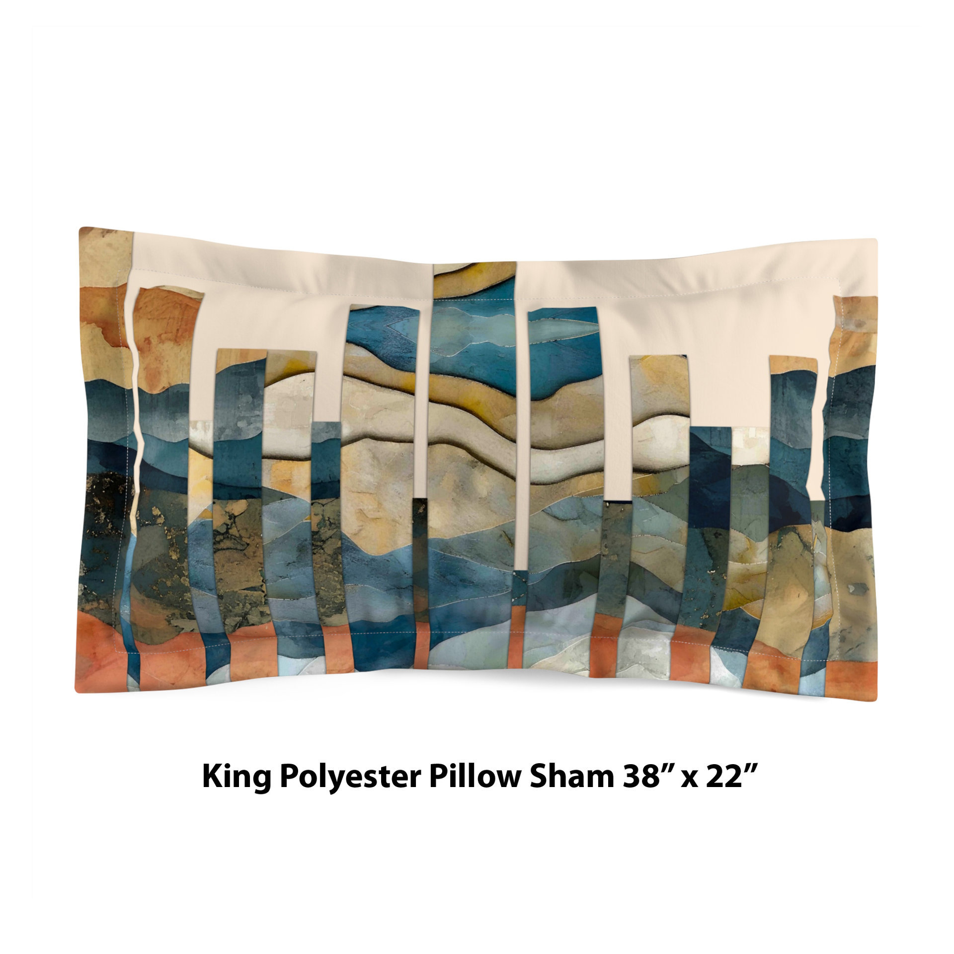 Abstract Landscape Boho Bedding Set, Cotton or Poly