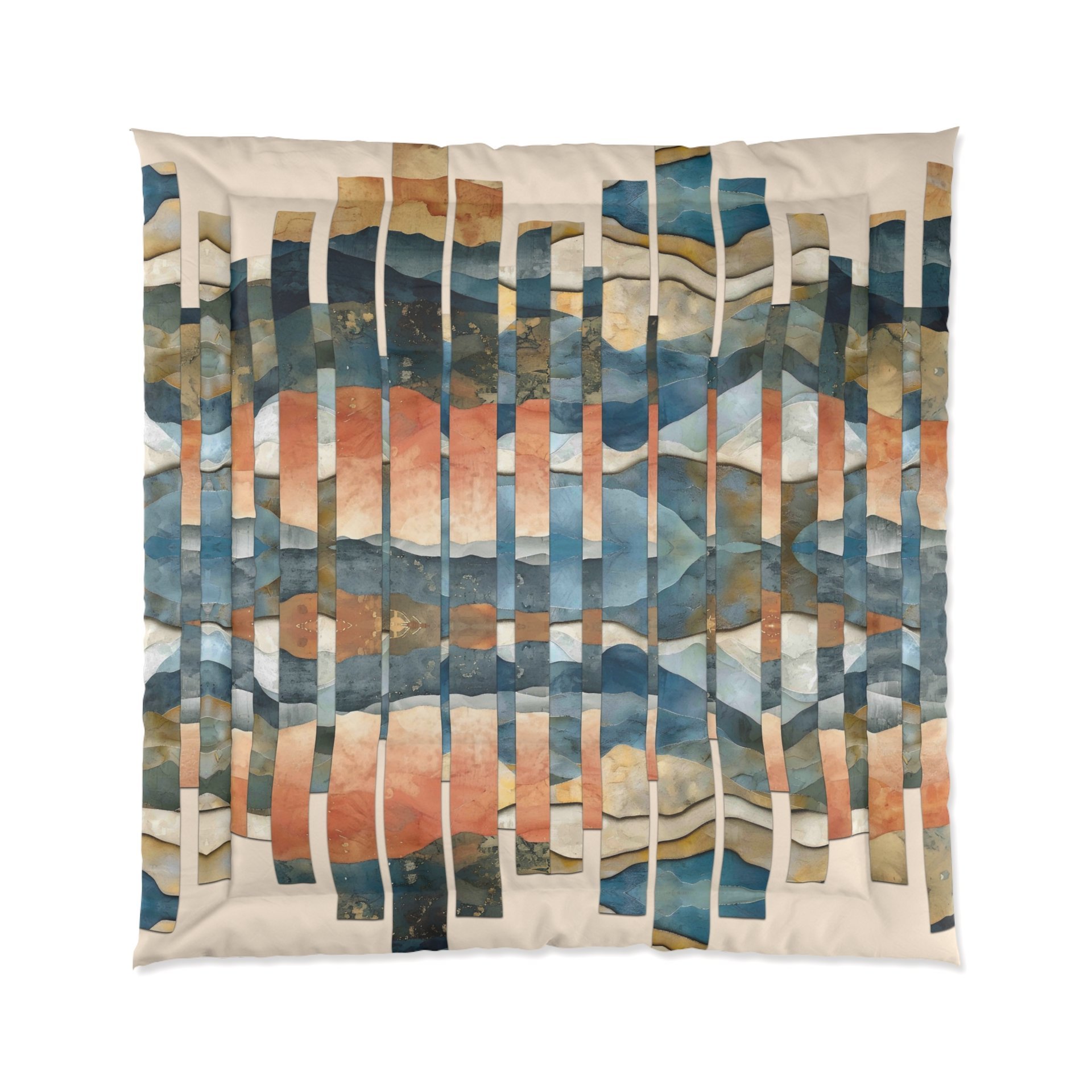Abstract Landscape Queen duvet cover, Boho Style