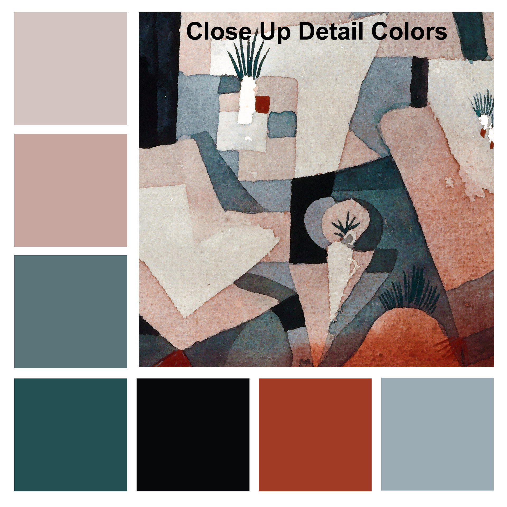 Surreal Modern Art Shower Curtain color palette