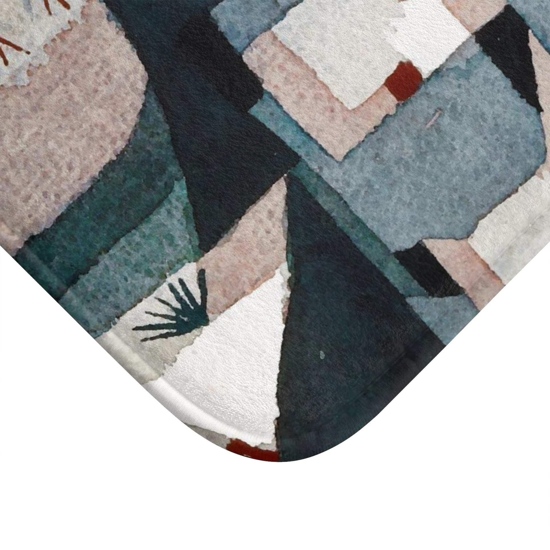 Surreal Modern Art bath mat corner close up