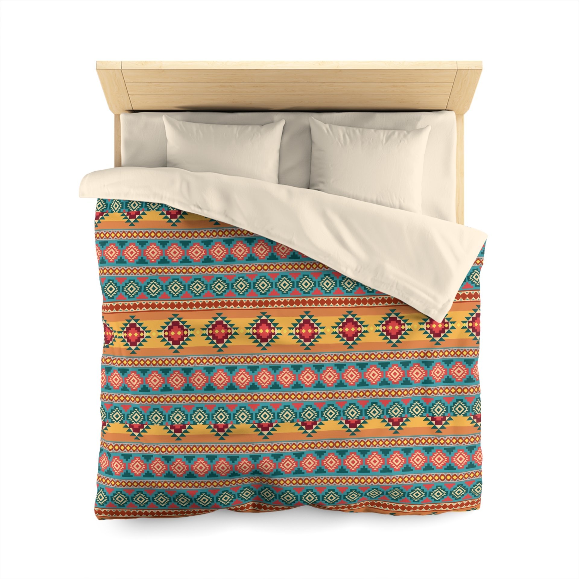 Colorful Tribal Bedding, Poly Duvet Cover, Queen