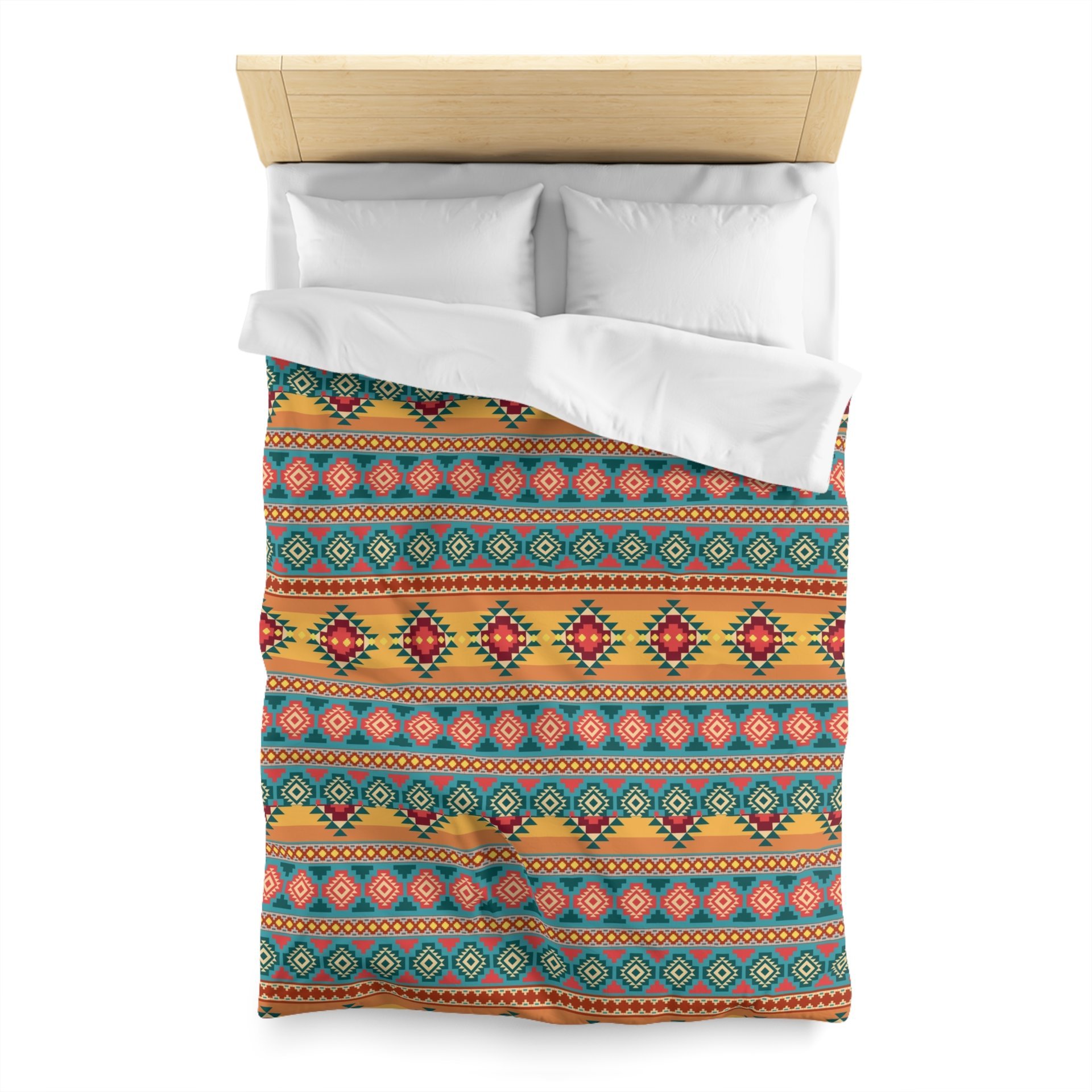 Colorful Tribal Bedding, Cotton Duvet Cover, Twin