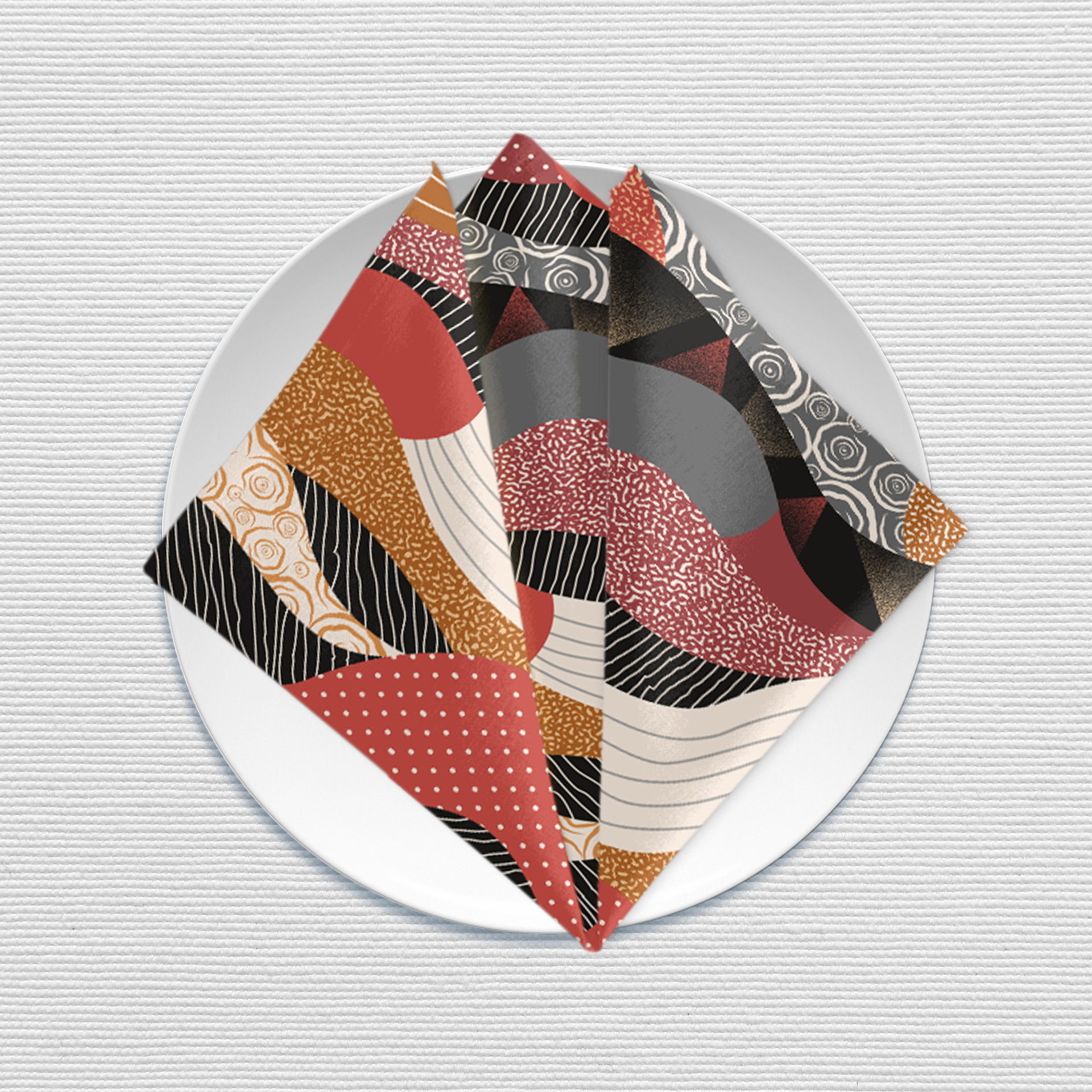 Multicolor Abstract Shapes Cotton napkin