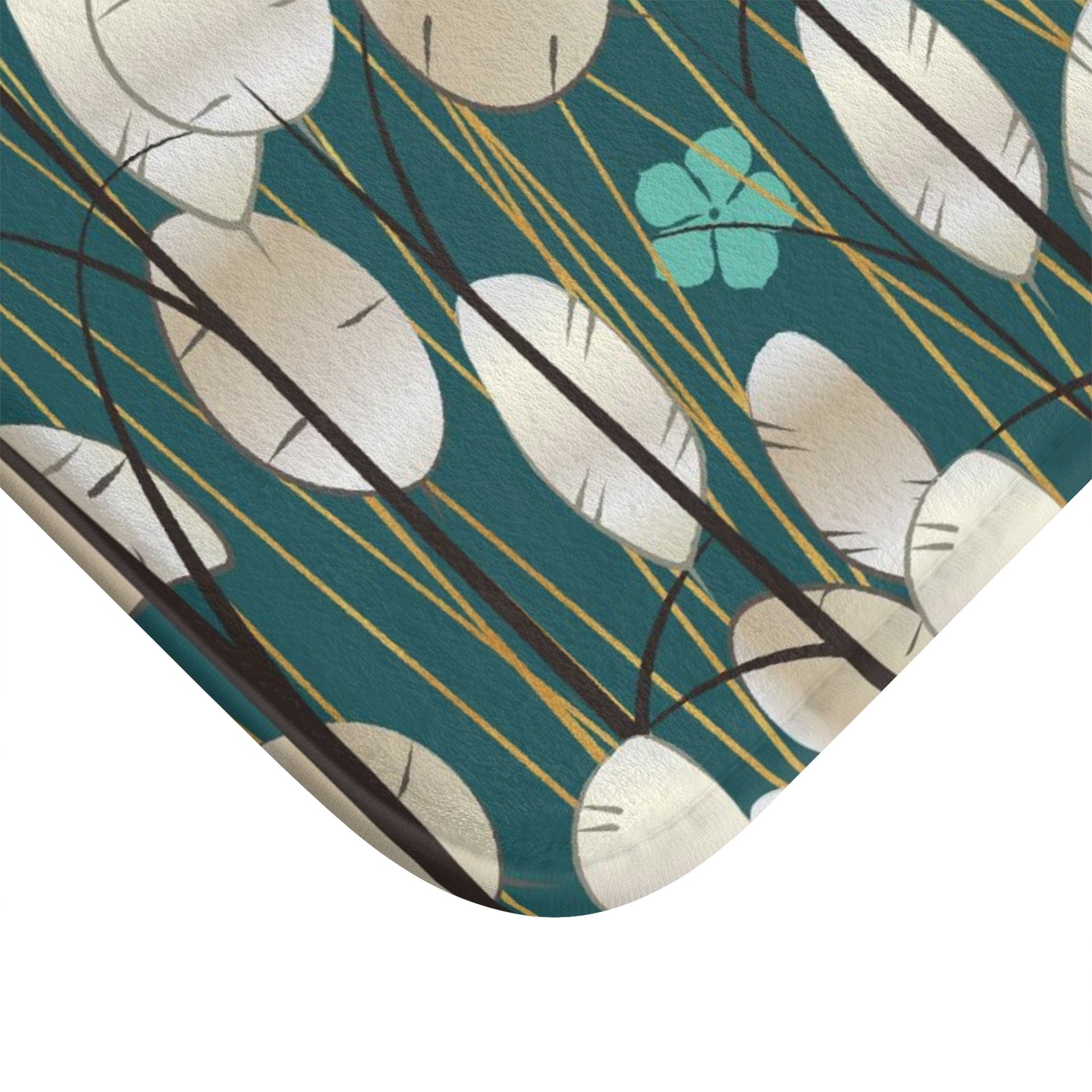 Lunaria Plant Shower Curtain, Bath Mat