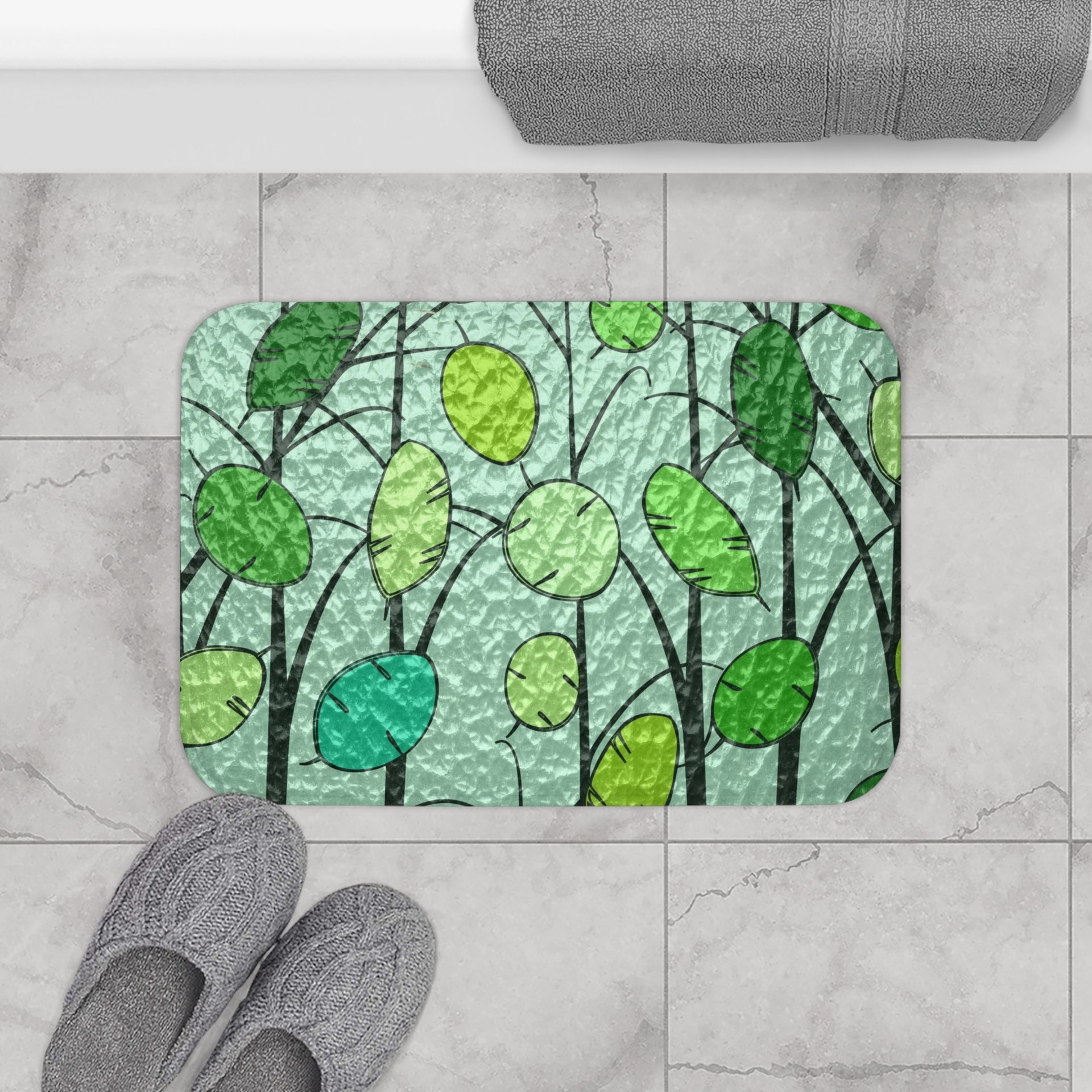 Green Honesty Plant Shower Curtain