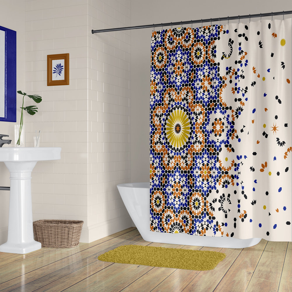 Moroccan Shower Curtain, Mosaic Pattern 