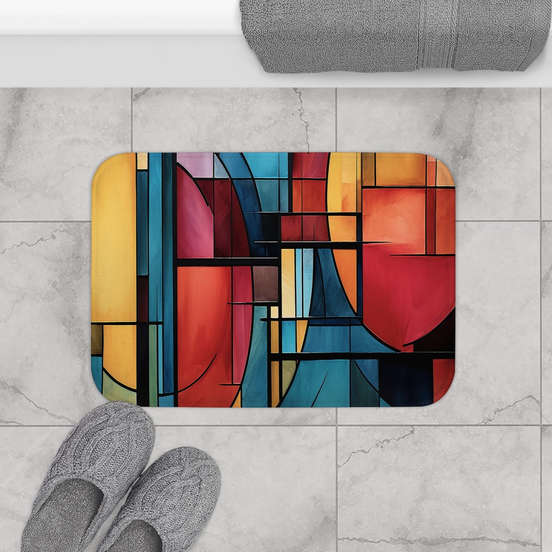 Jewel Colors Abstract Art Shower Curtain