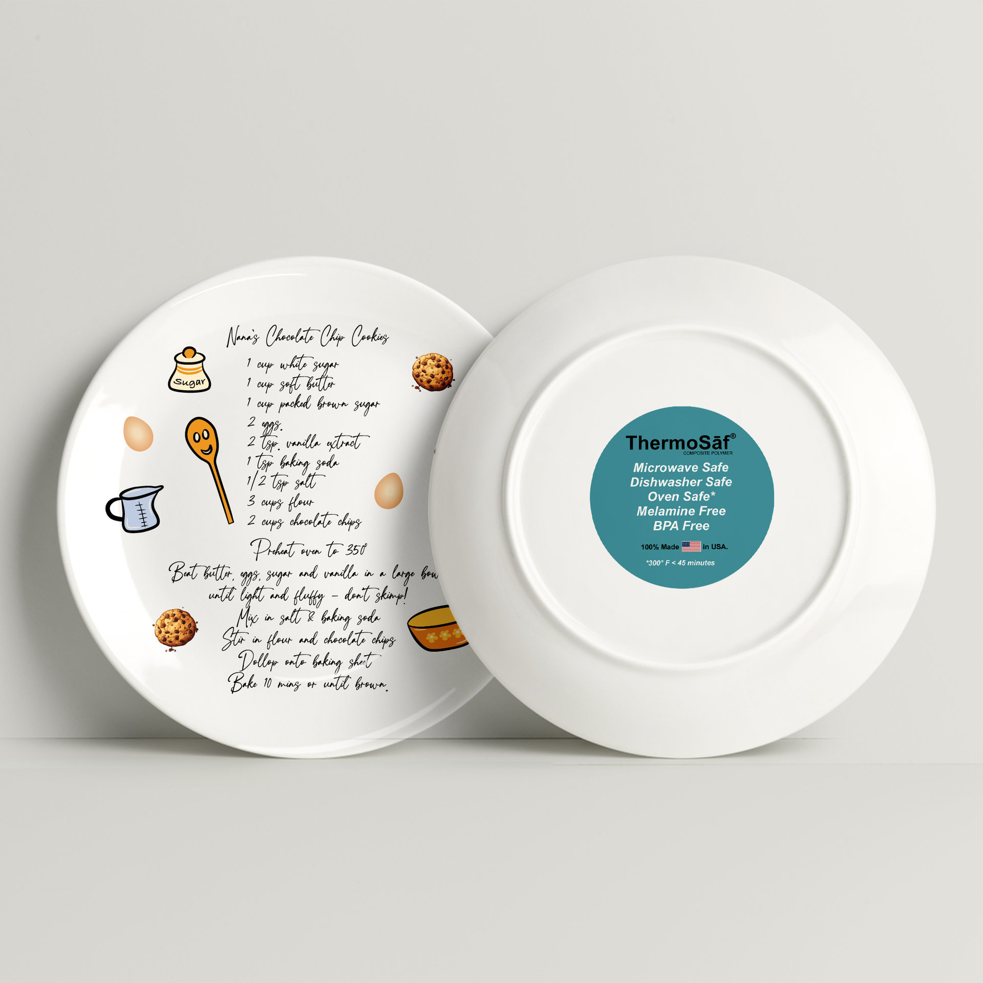 Personalized Handwritten Recipe Gift Plate with Display Stand 