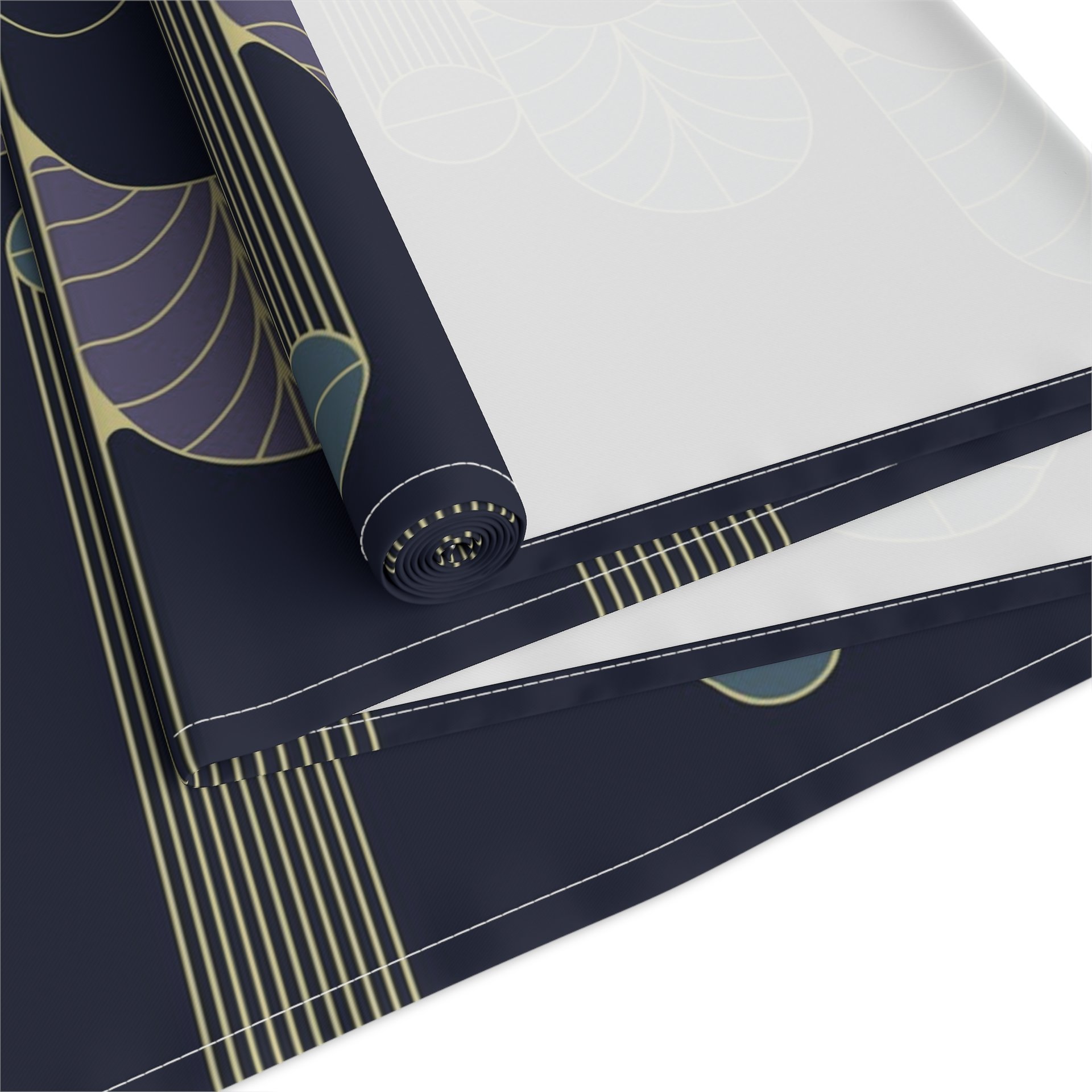 Navy Blue Art Deco Table runner back