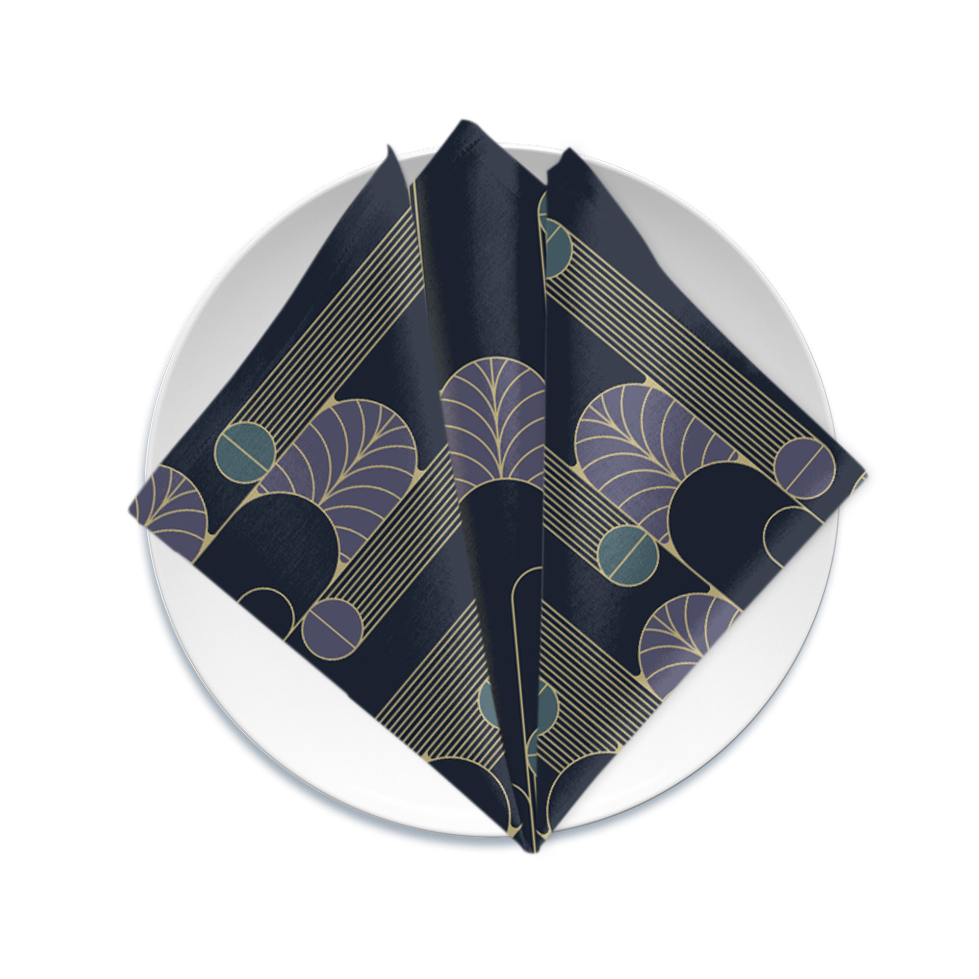 Navy Blue Art Deco Napkin