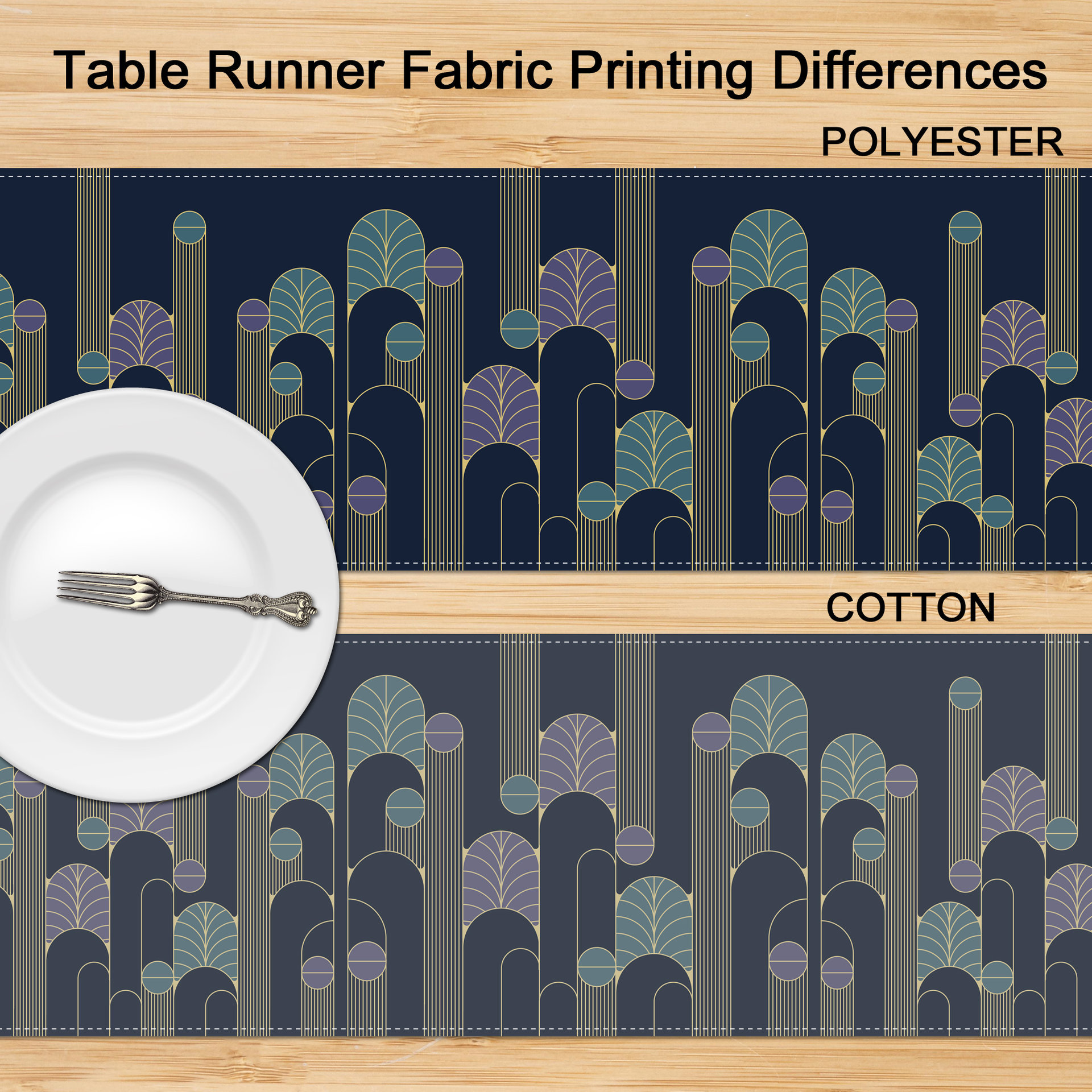 difference in printing between cotton or polyester table runners