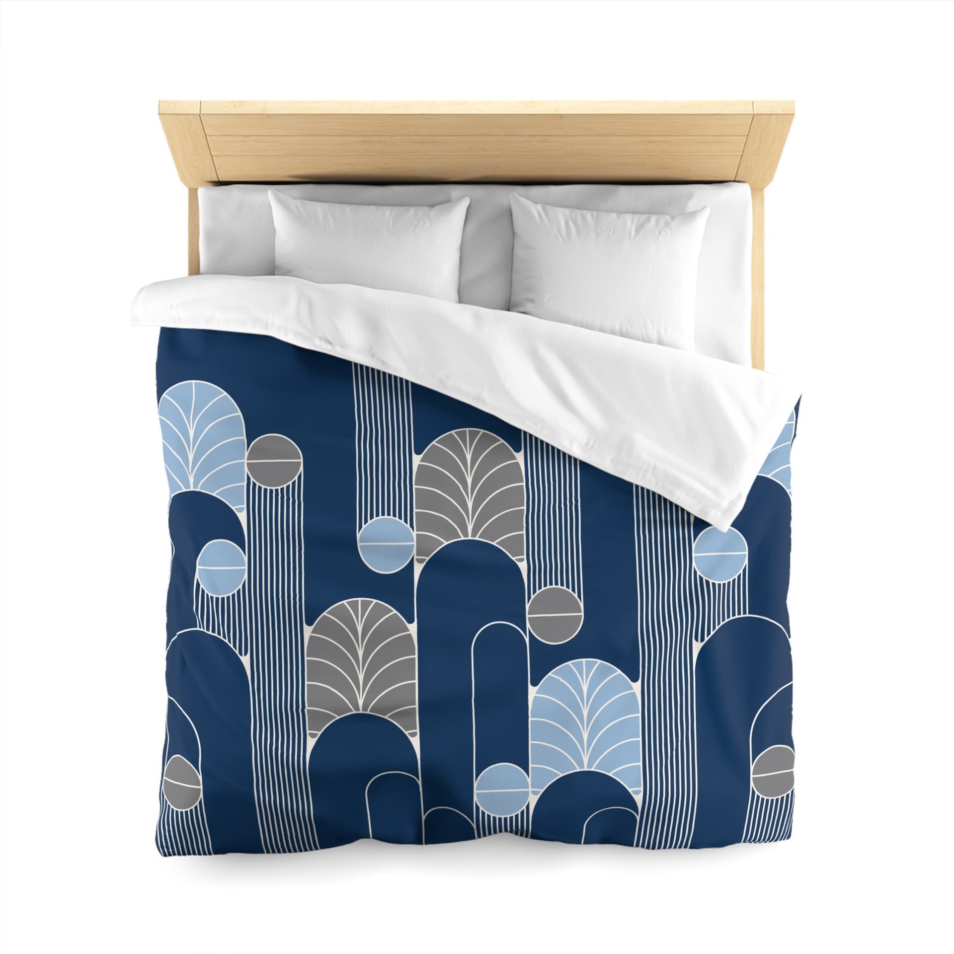 Midnight Blue Art Deco Bedding, Poly or Cotton Queen Duvet Cover