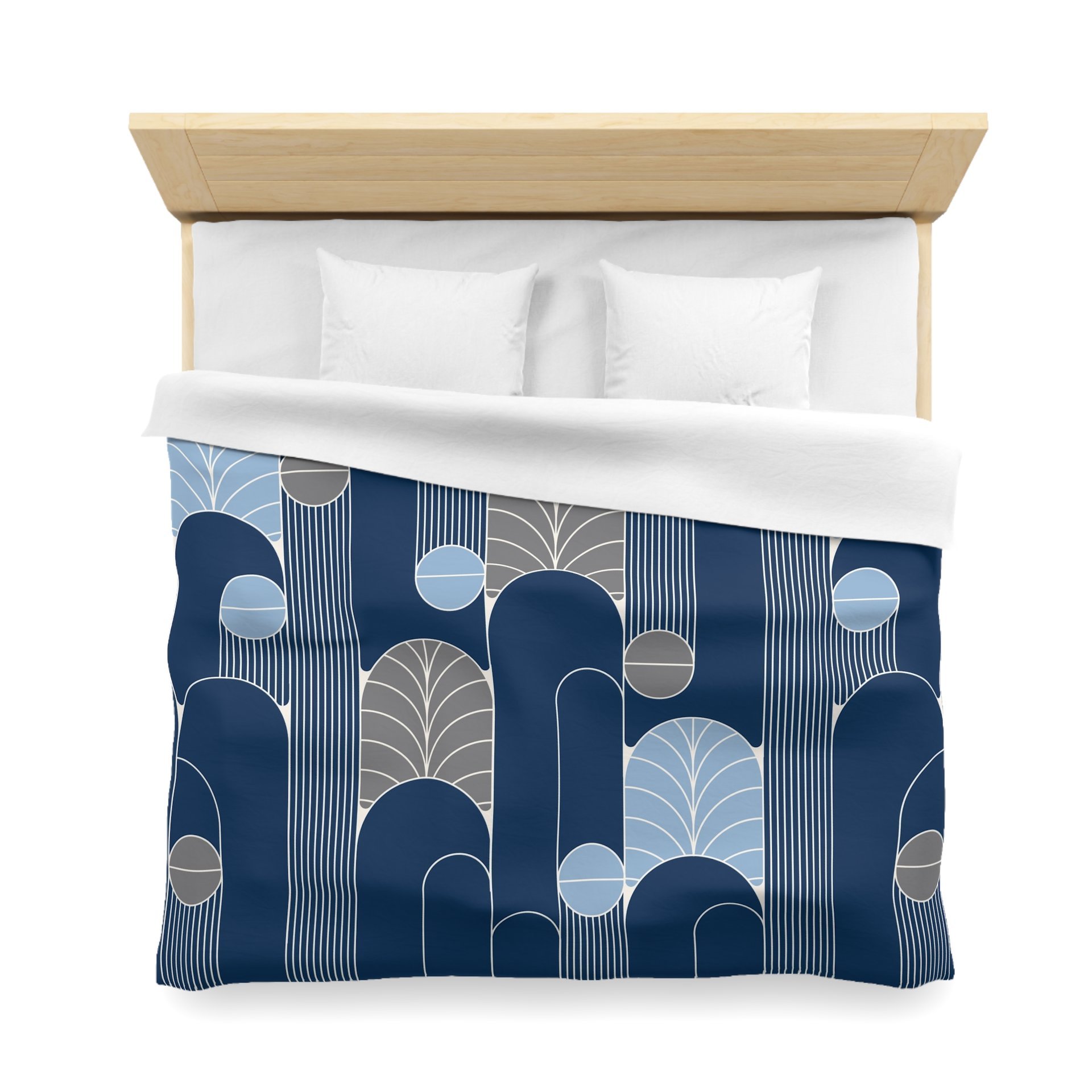 Midnight Blue Art Deco Bedding, Poly or Cotton King Duvet Cover