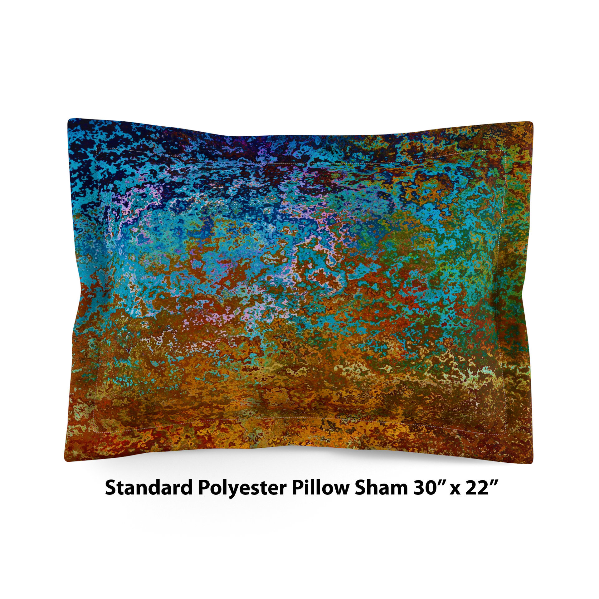 Burnt Orange and Blue Southwestern Bedding, Cotton or Poly