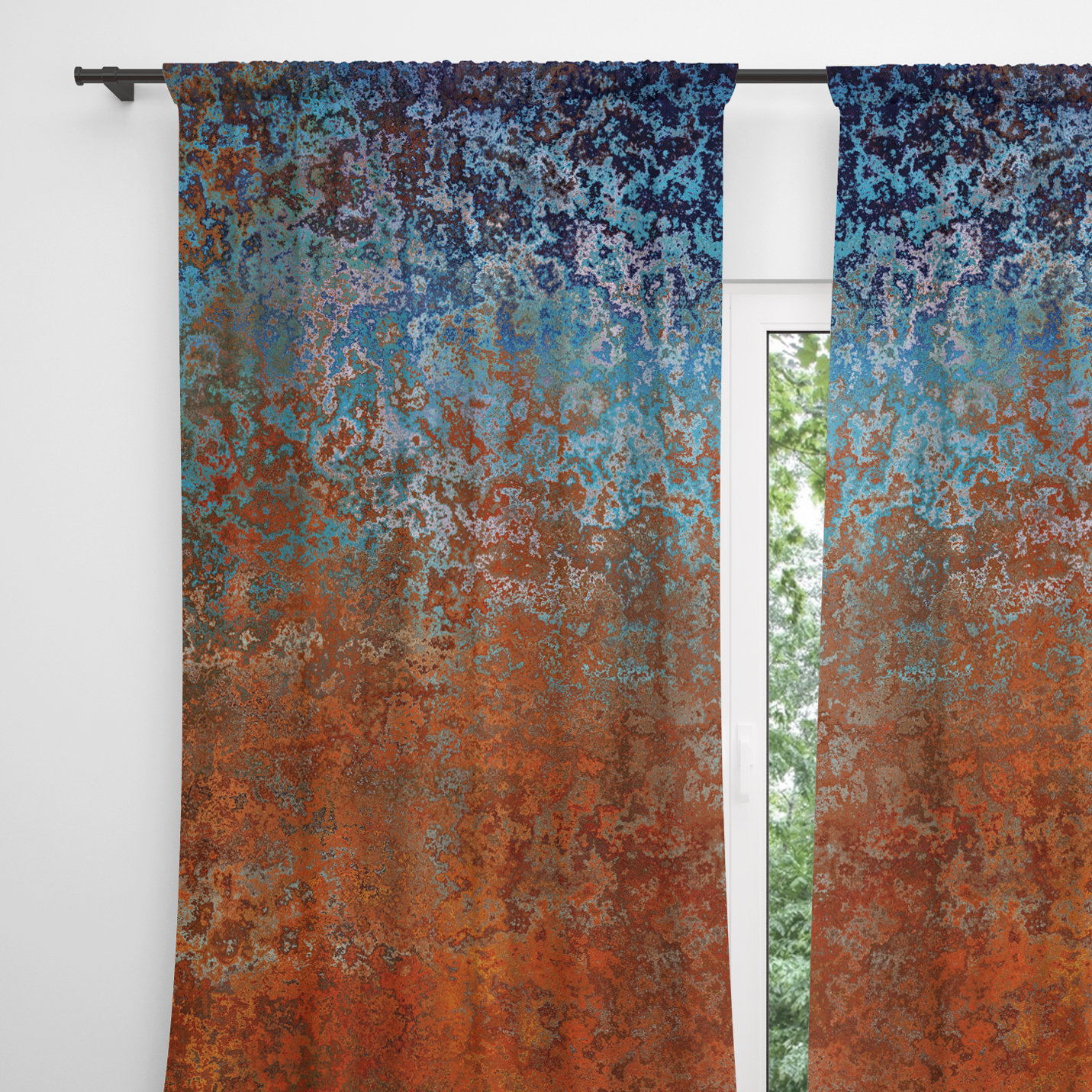 Southwestern Abstract Window Curtains, Rod Pocket Panels