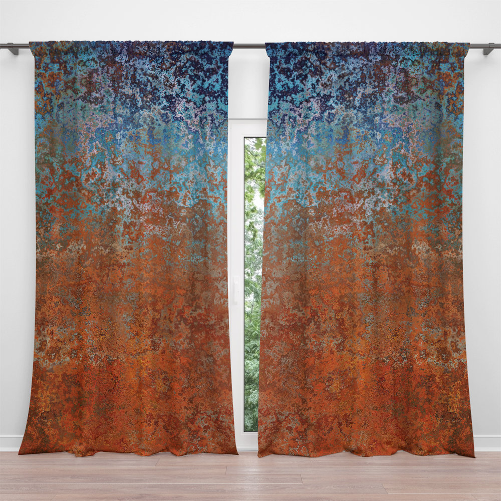 Southwestern Abstract Window Curtains, Rod Pocket Panels