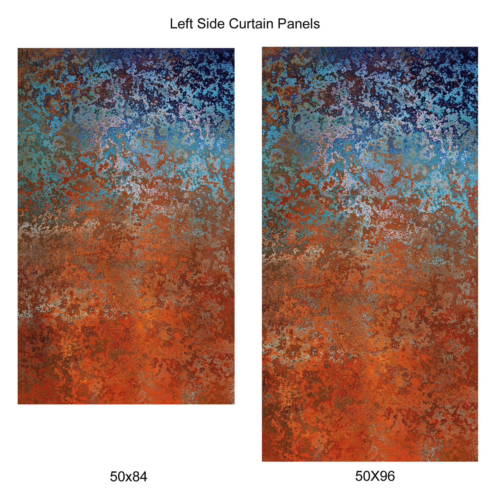Southwestern Abstract Window Curtains, Rod Pocket Panel sizes