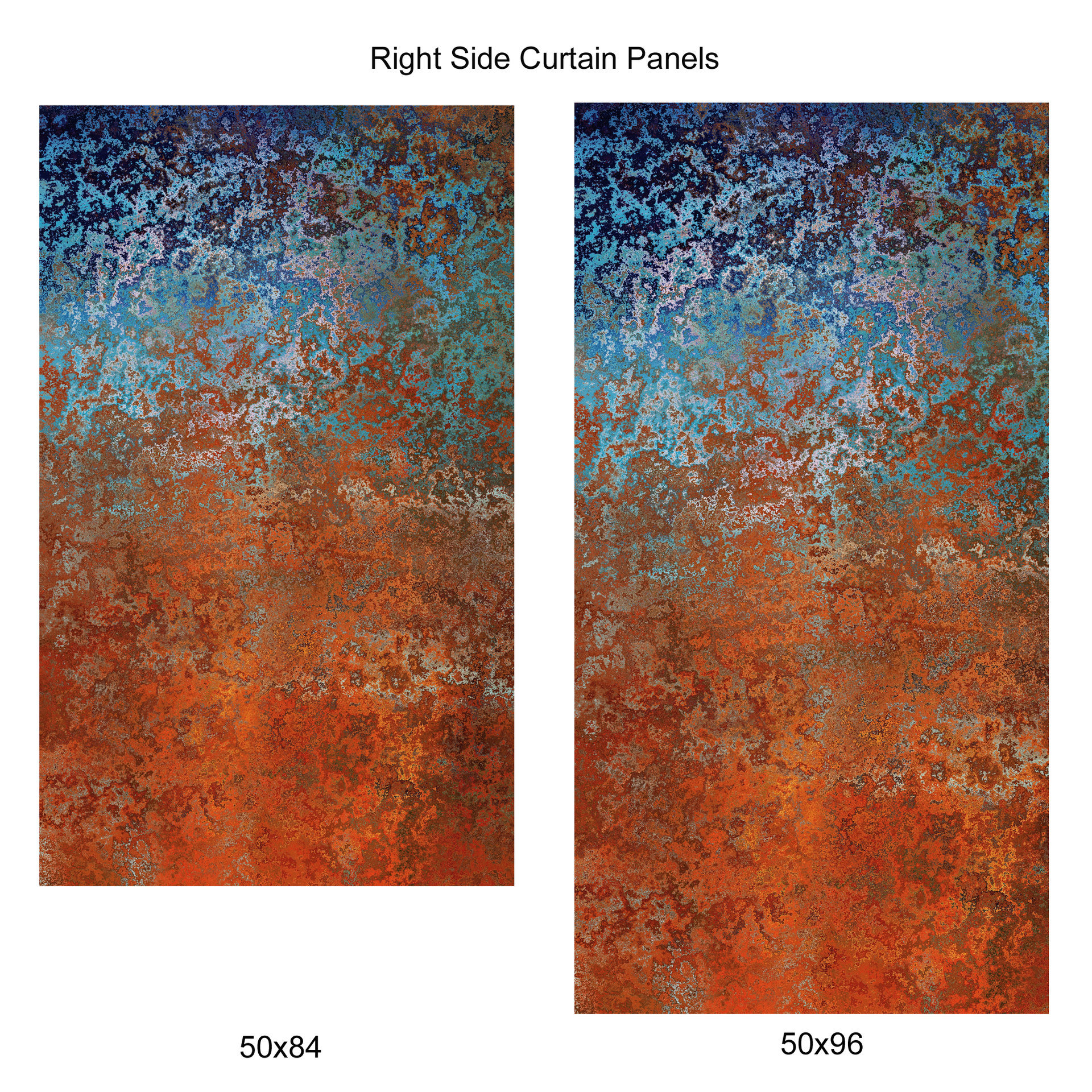 Southwestern Abstract Window Curtains, Rod Pocket Panel sizes
