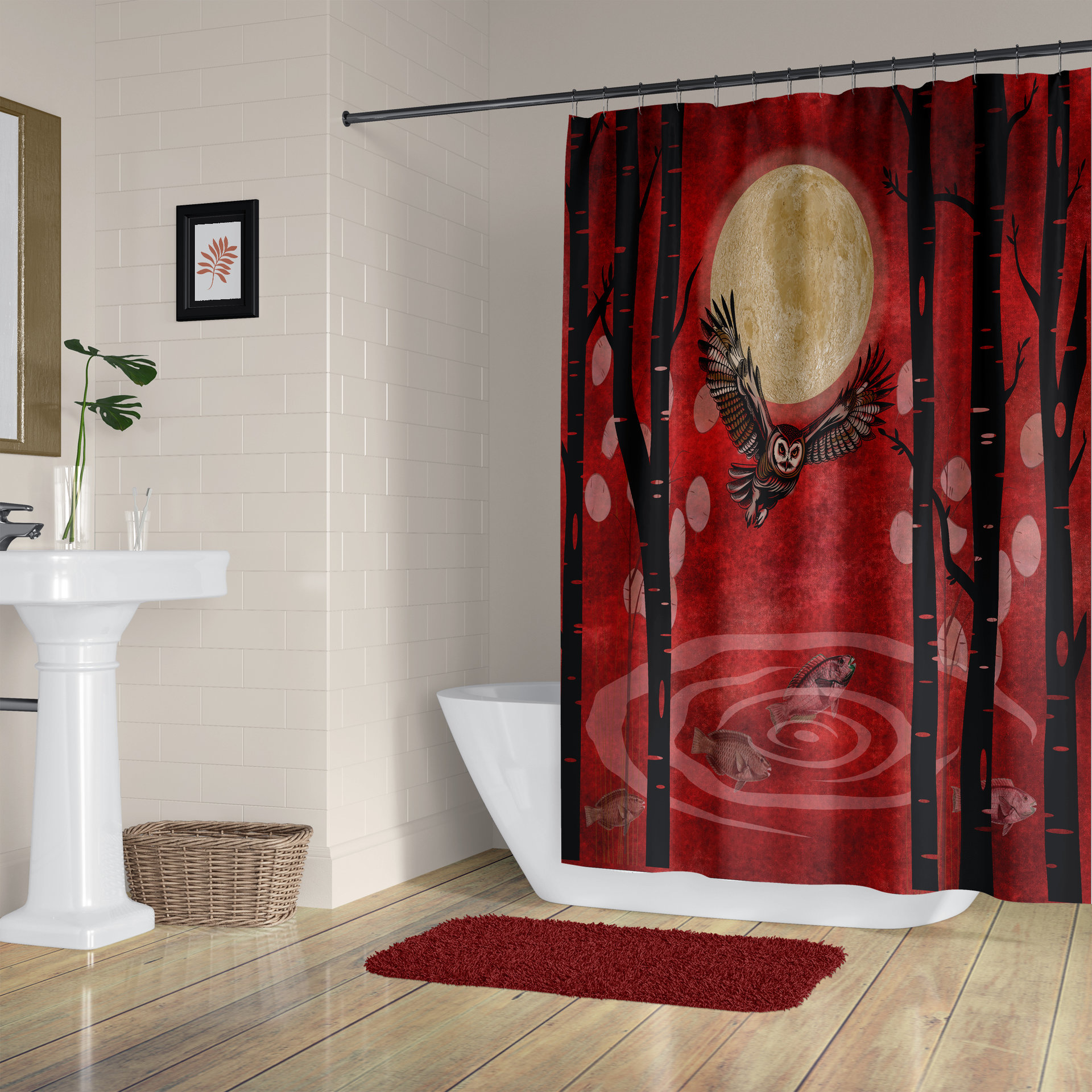 Predatory Owl Shower Curtain, Gothic Style