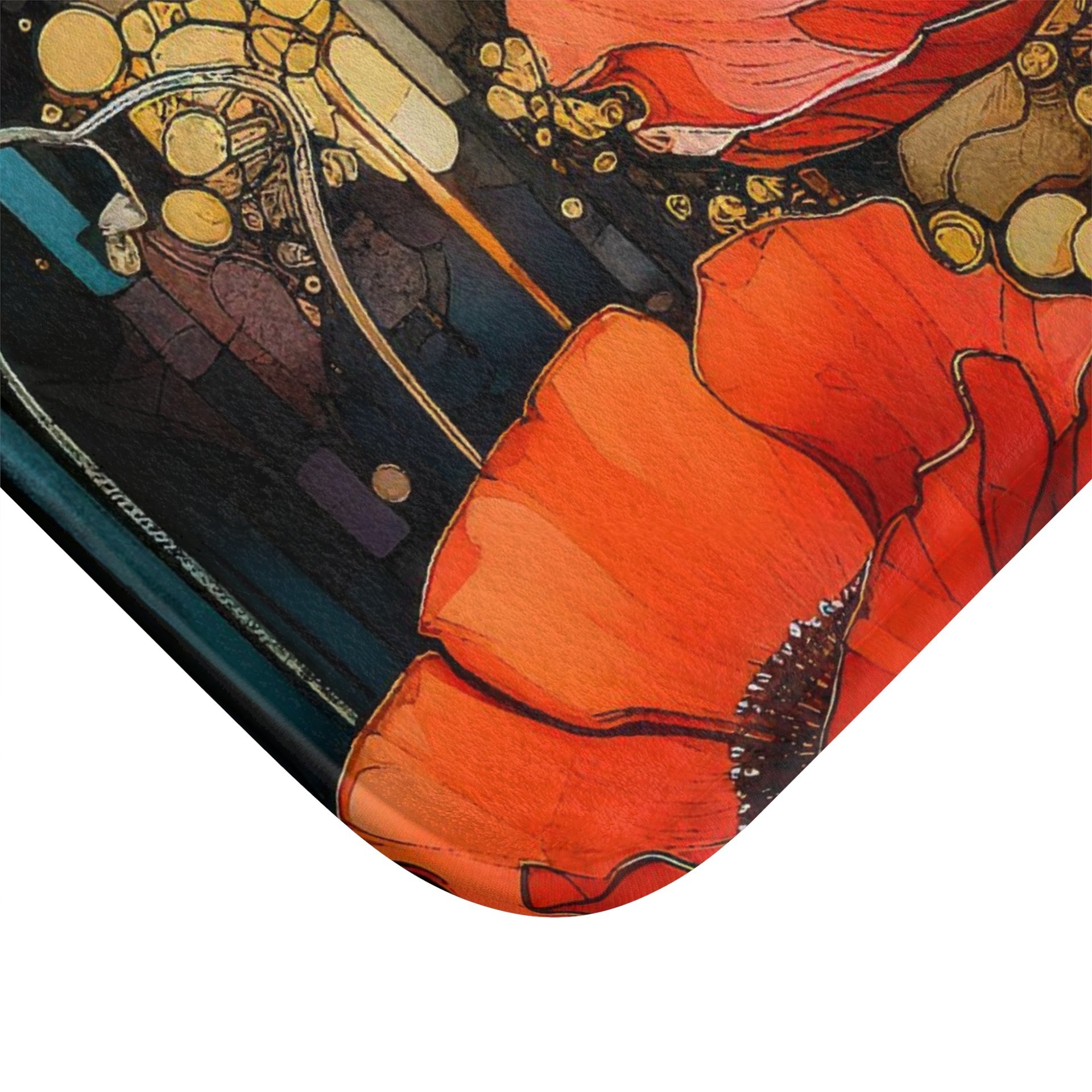 Art Nouveau Poppy Shower Curtain