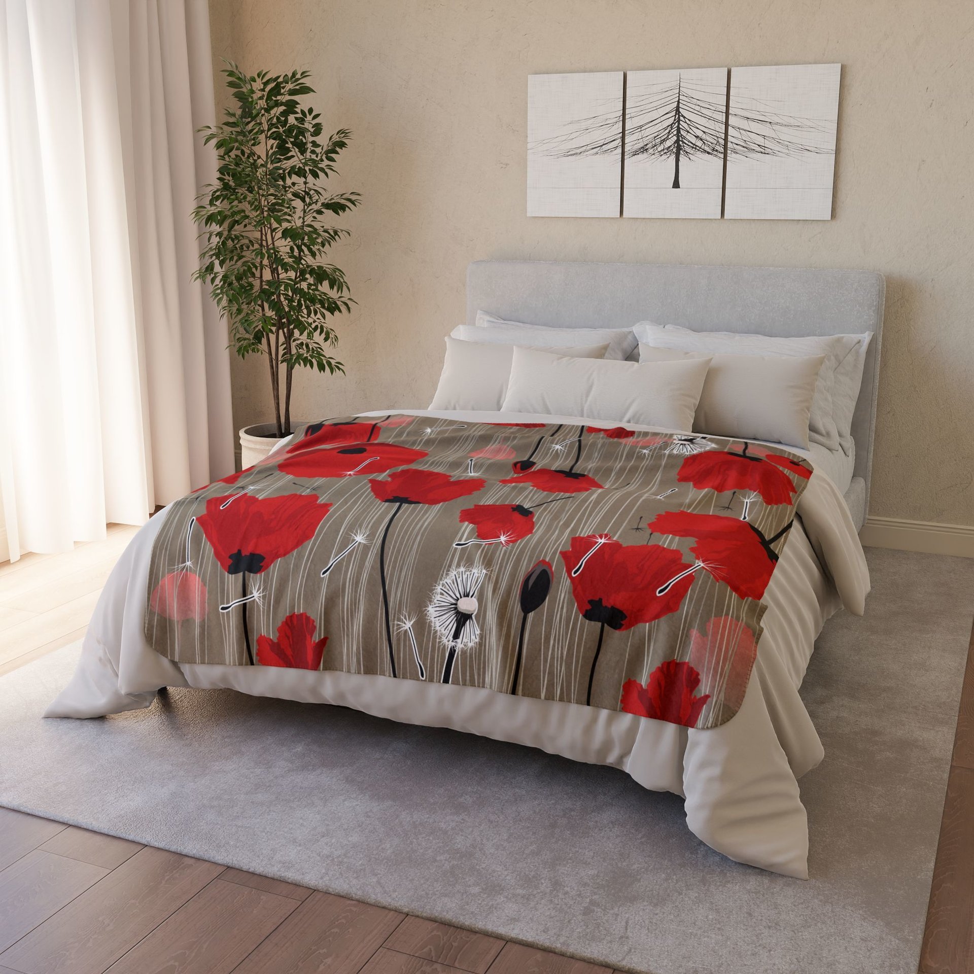 Red Poppy Rug - Indoor Outdoor