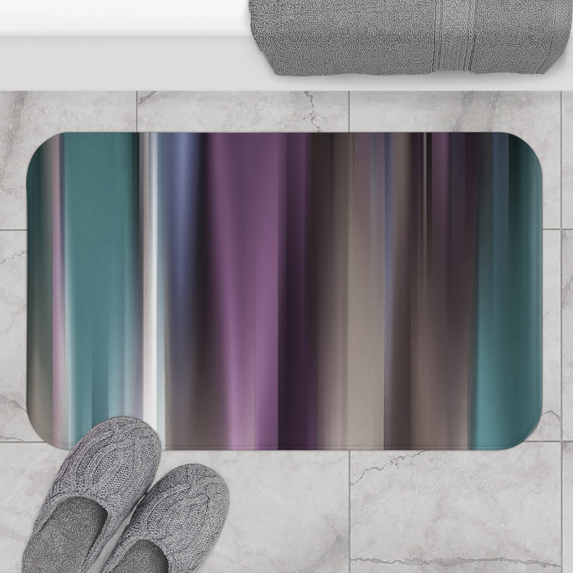 Muted Vertical Stripes Shower Curtain