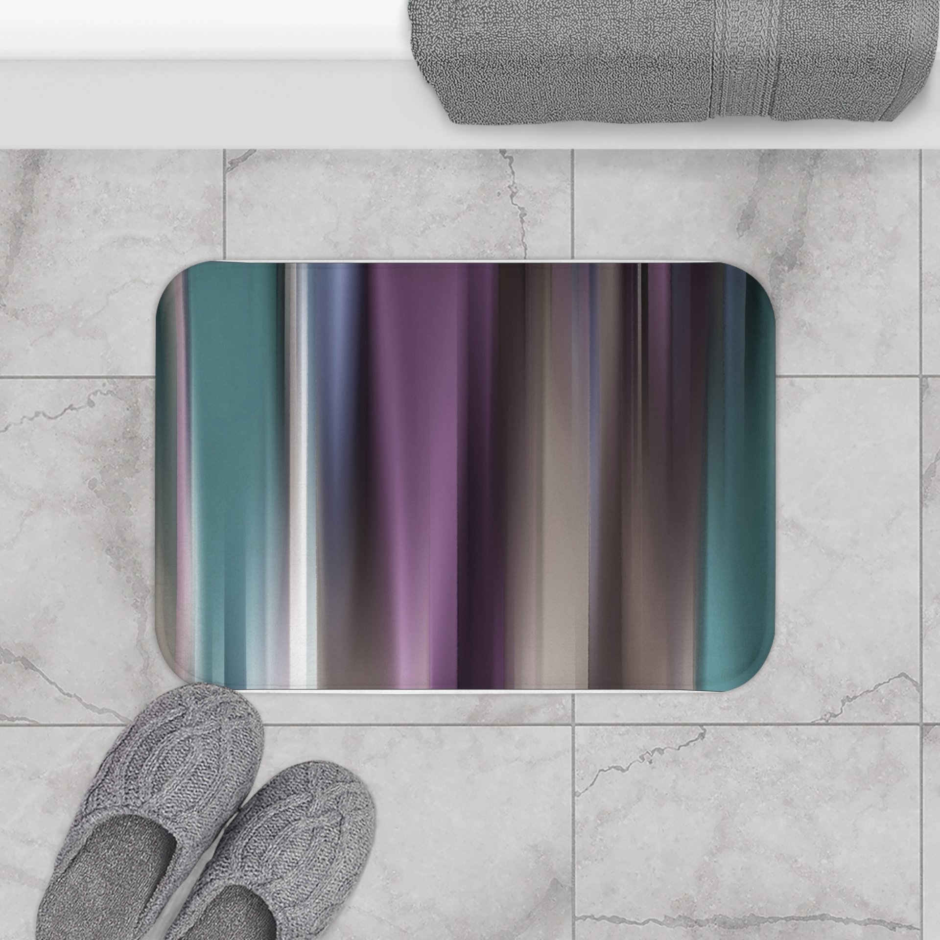Muted Vertical Stripes Shower Curtain