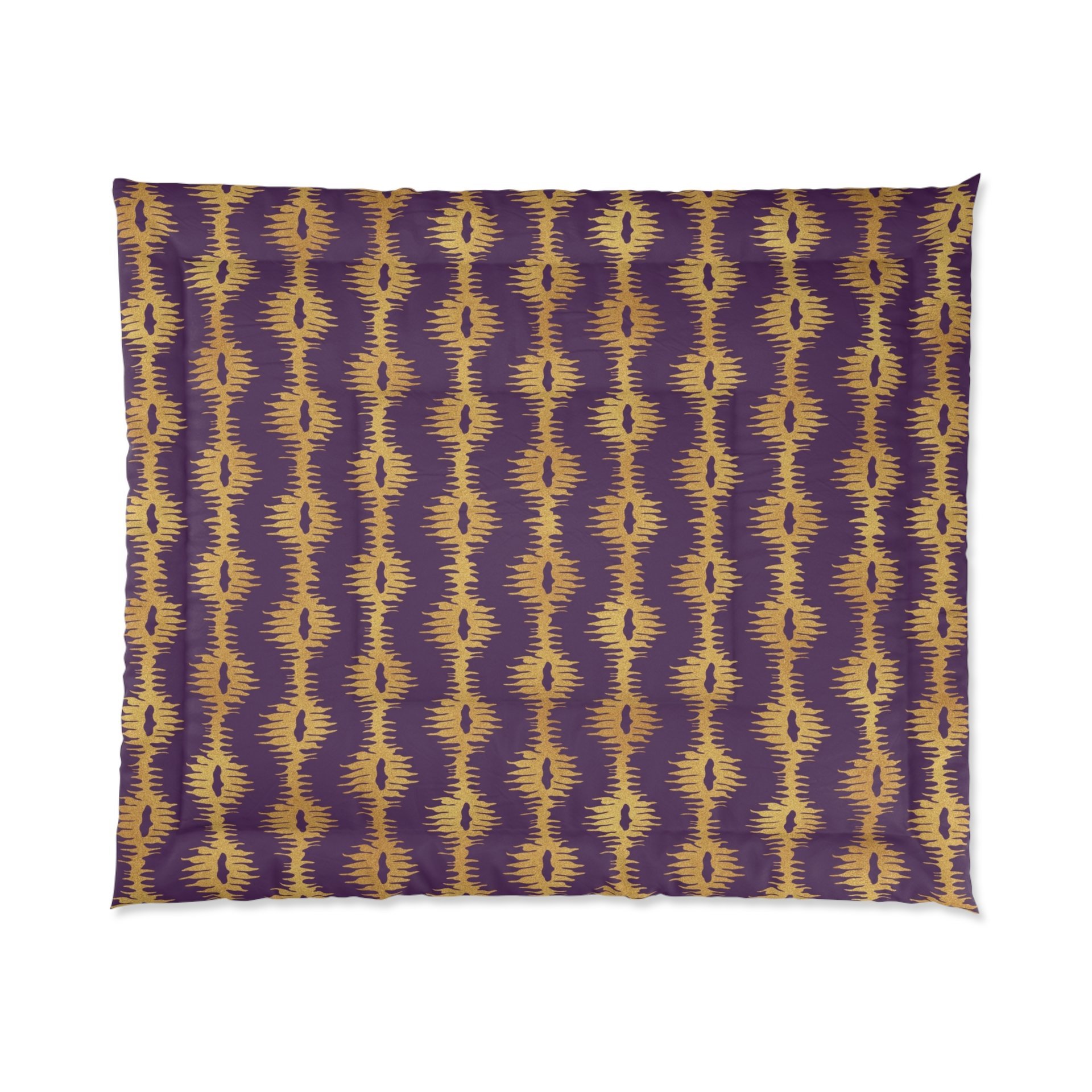 Purple with Gold Stripes king comforter