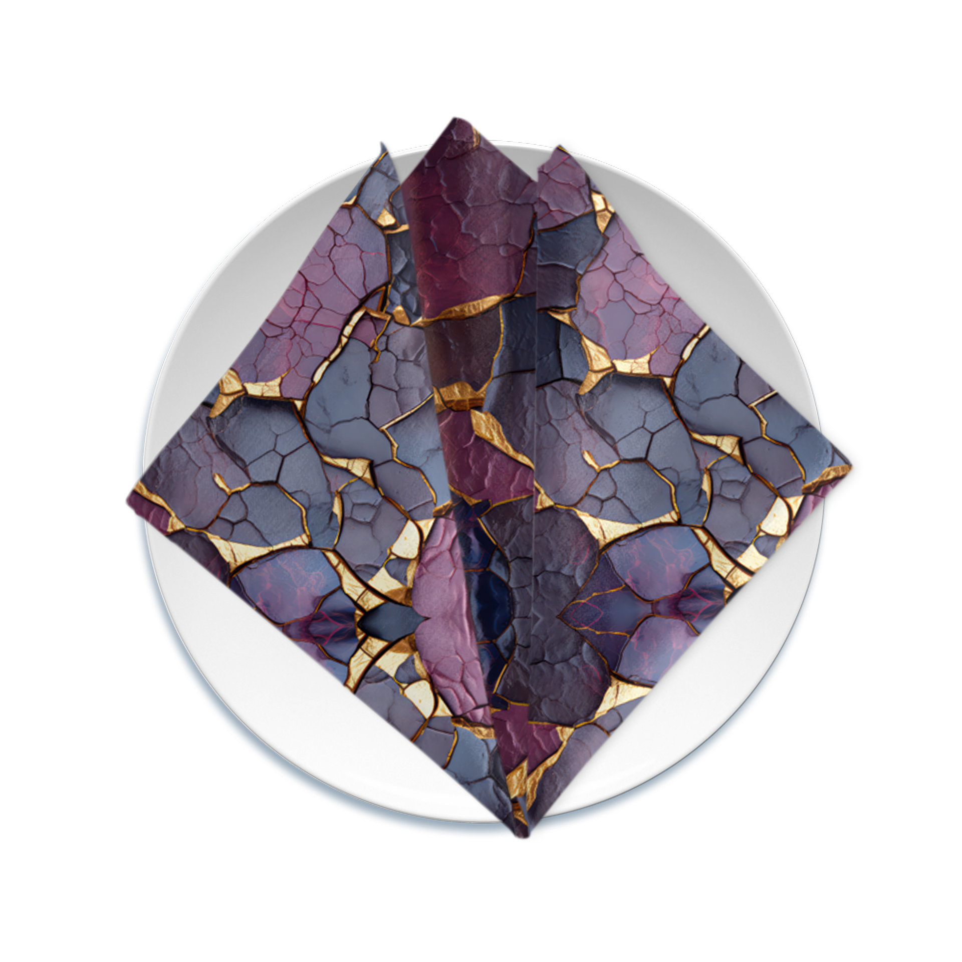 Purple and gold table napkin