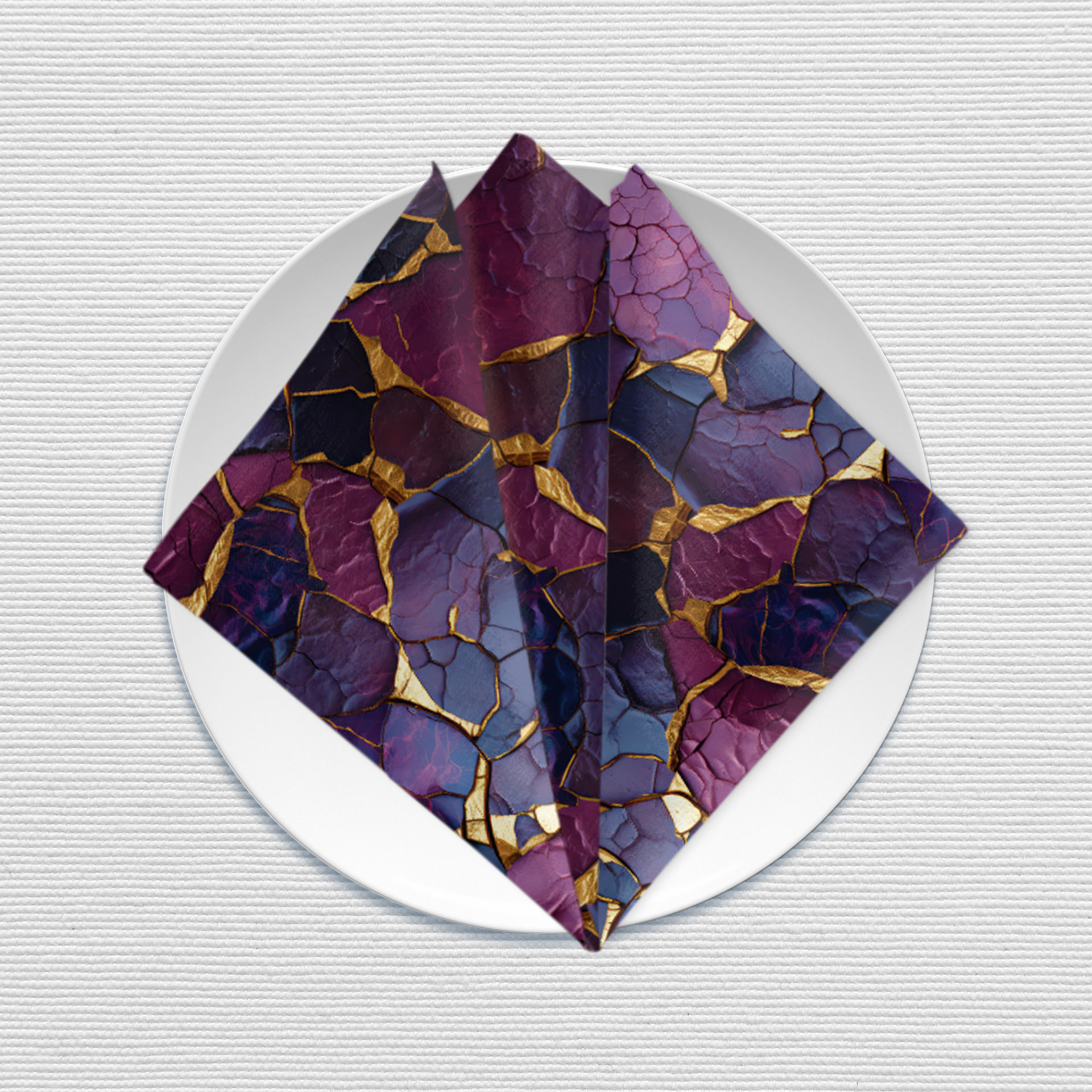 Purple Kintsugi Dinner Napkin