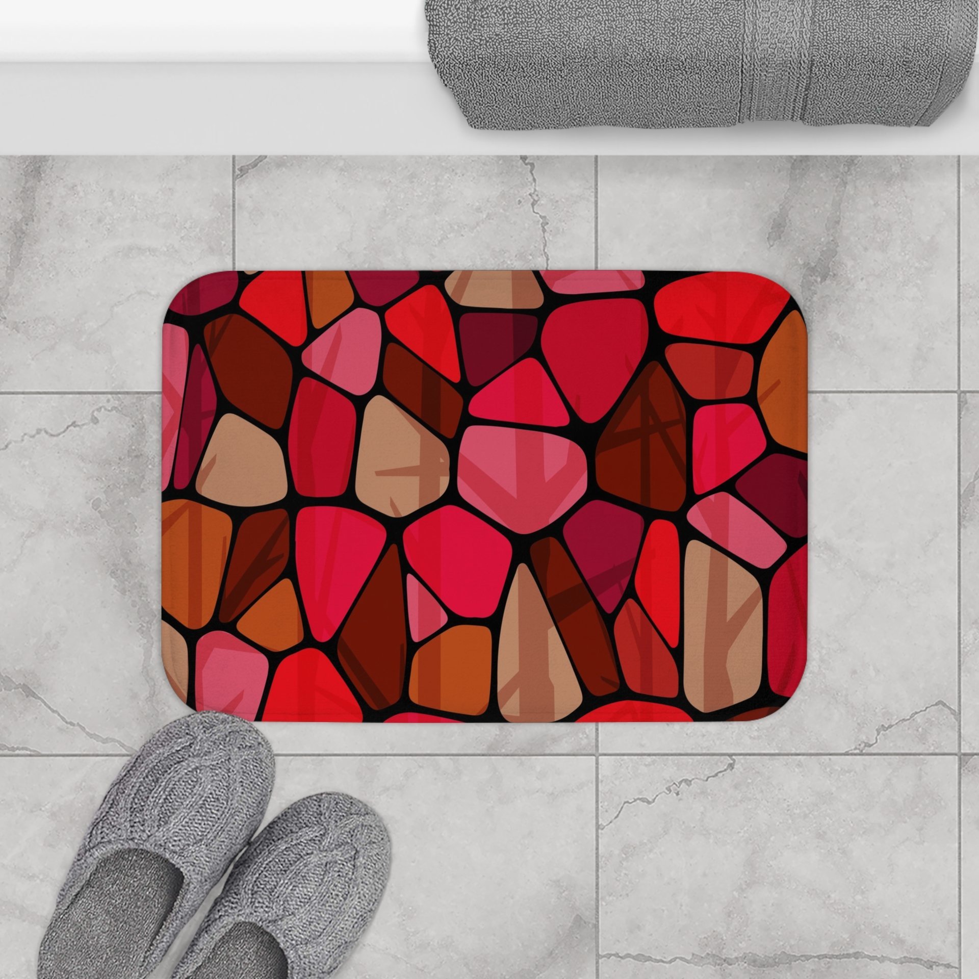 Red Stained Glass Shower Curtain
