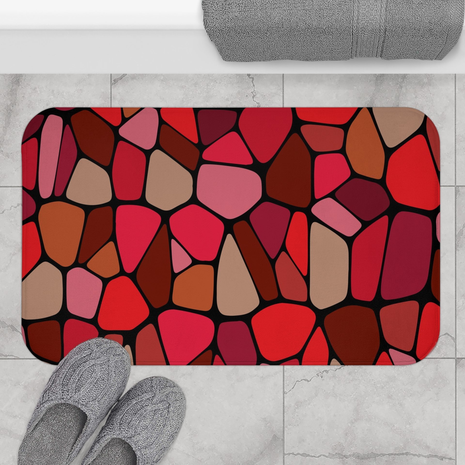 Red Stained Glass Shower Curtain
