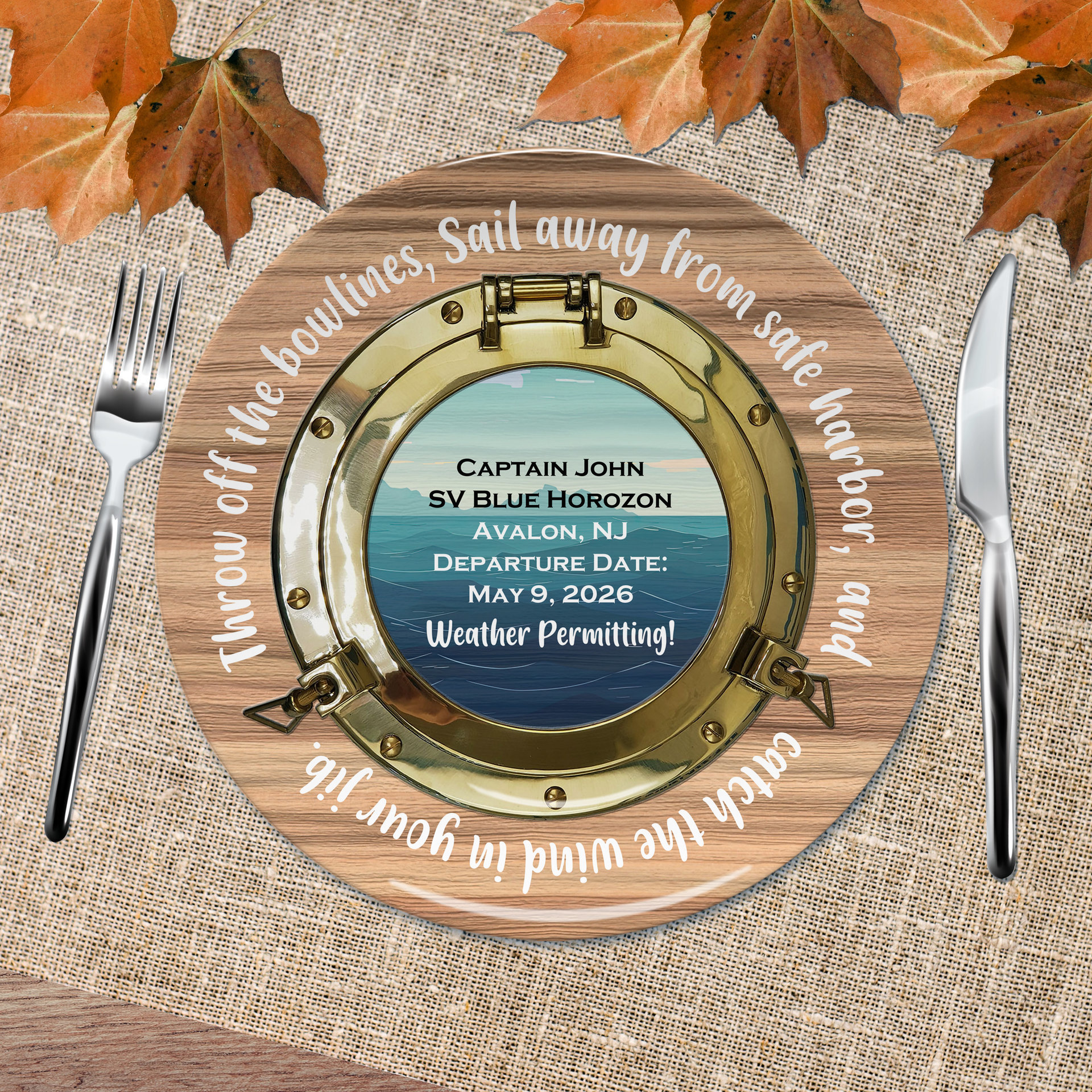 Personalized Retirement Gift Plate for a Sailor