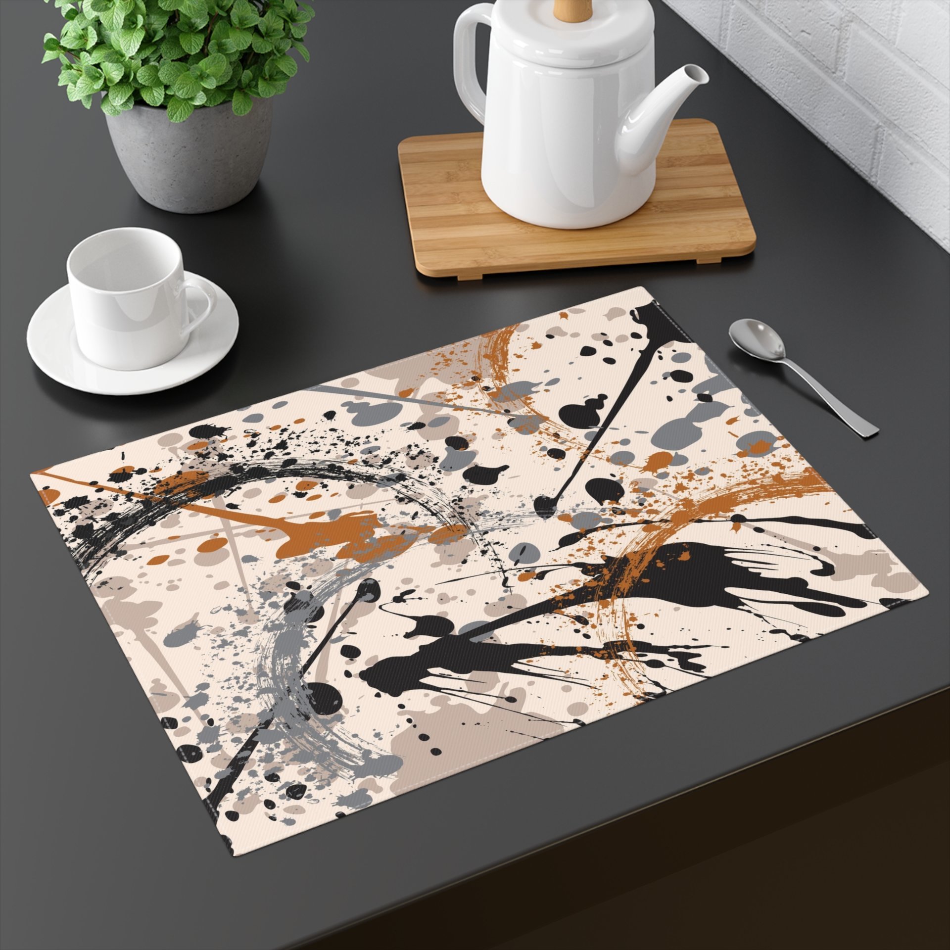 Neutral Paint Spatter Cotton Placemat