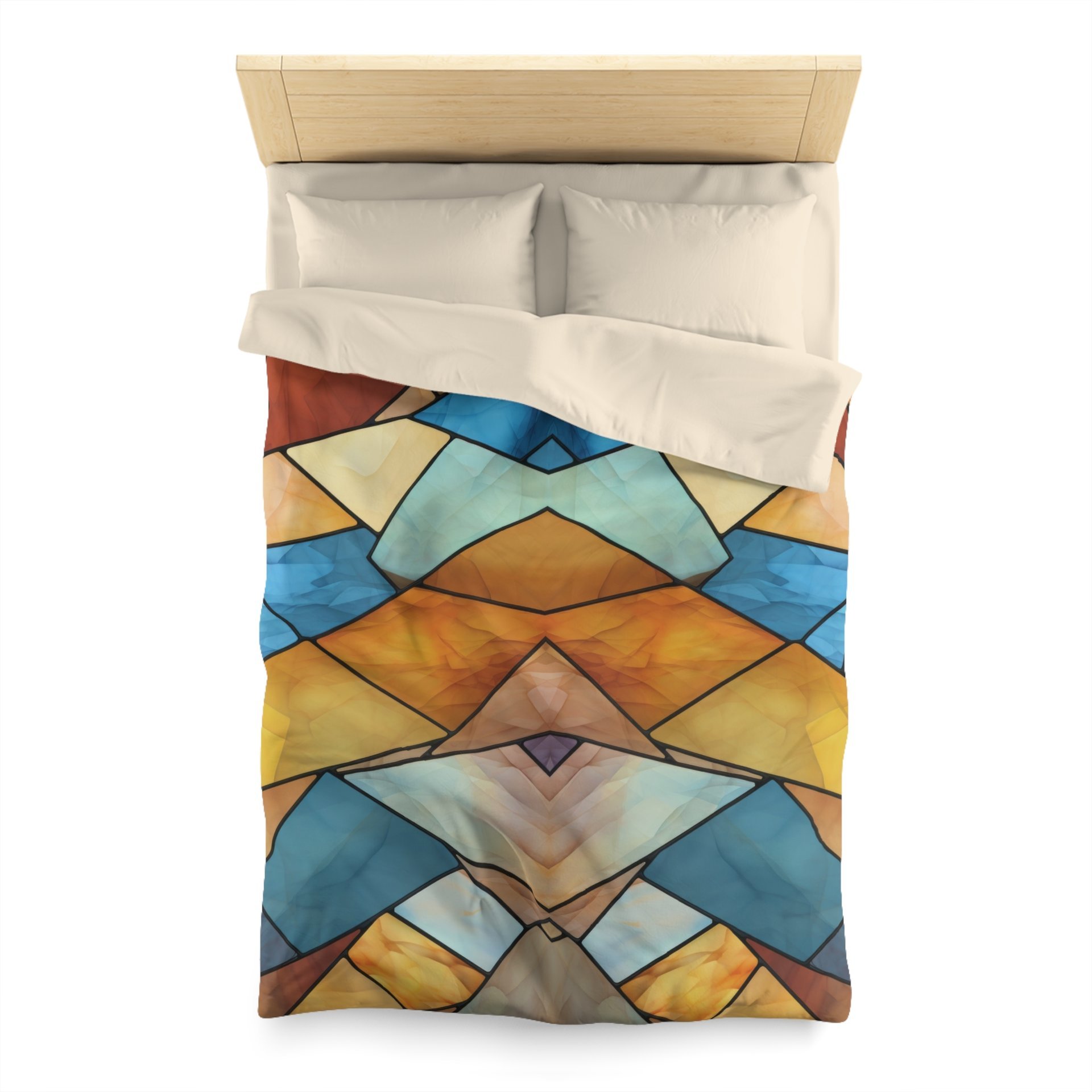 Stained Glass Eagle Duvet Cover, Poly Twin