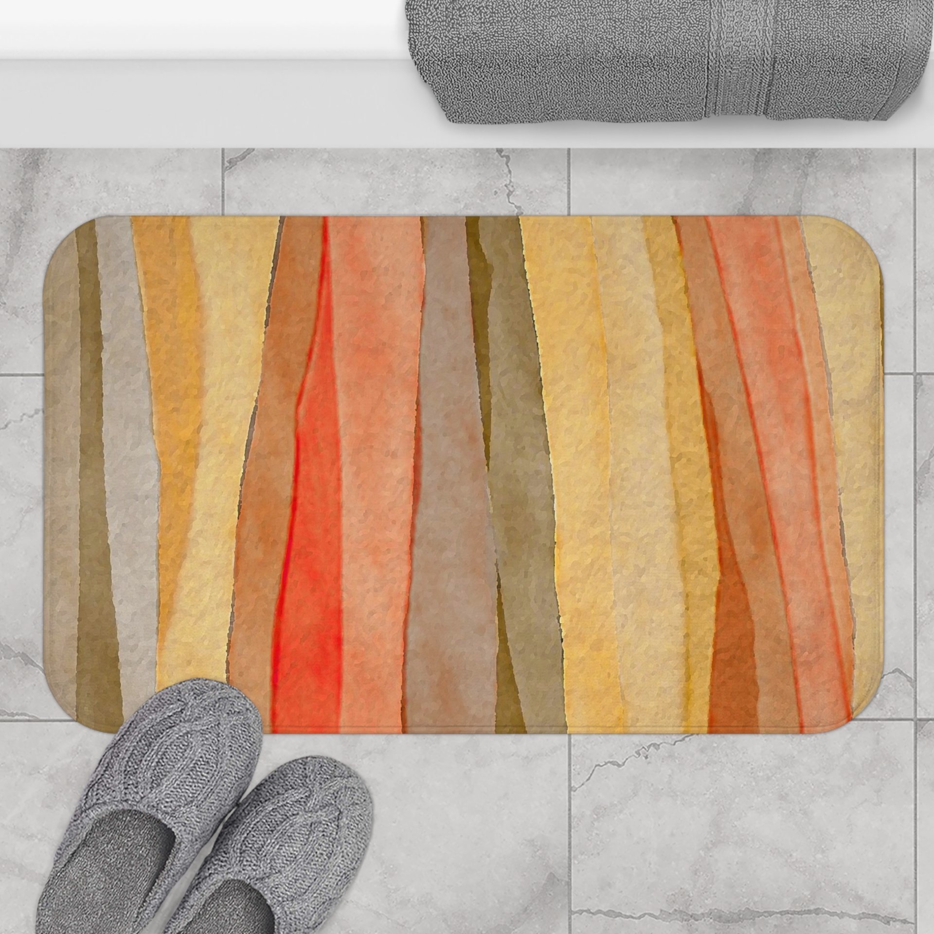 Tropical Sand Striped Shower Curtain