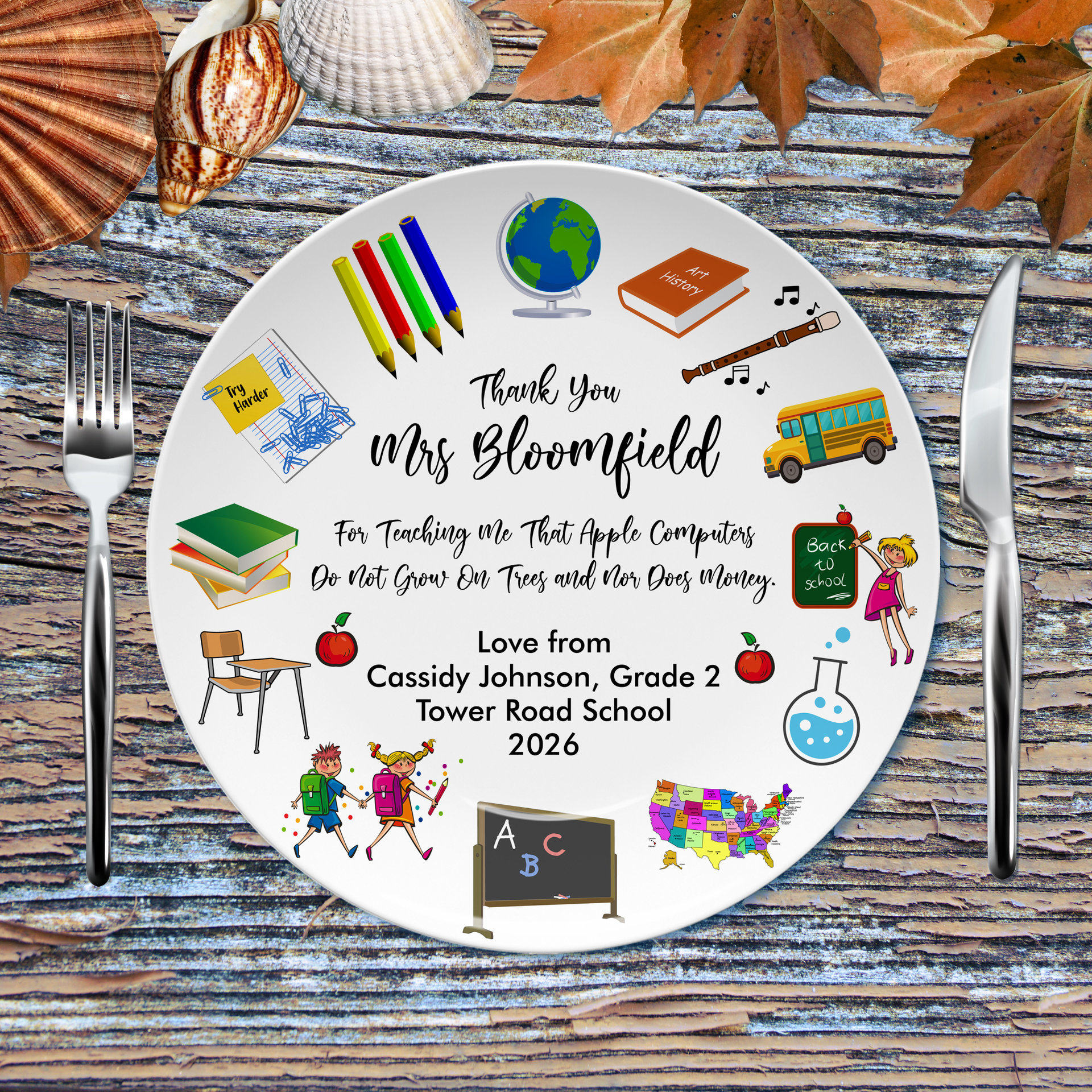 Personalized Teacher Appreciation Gift Plate