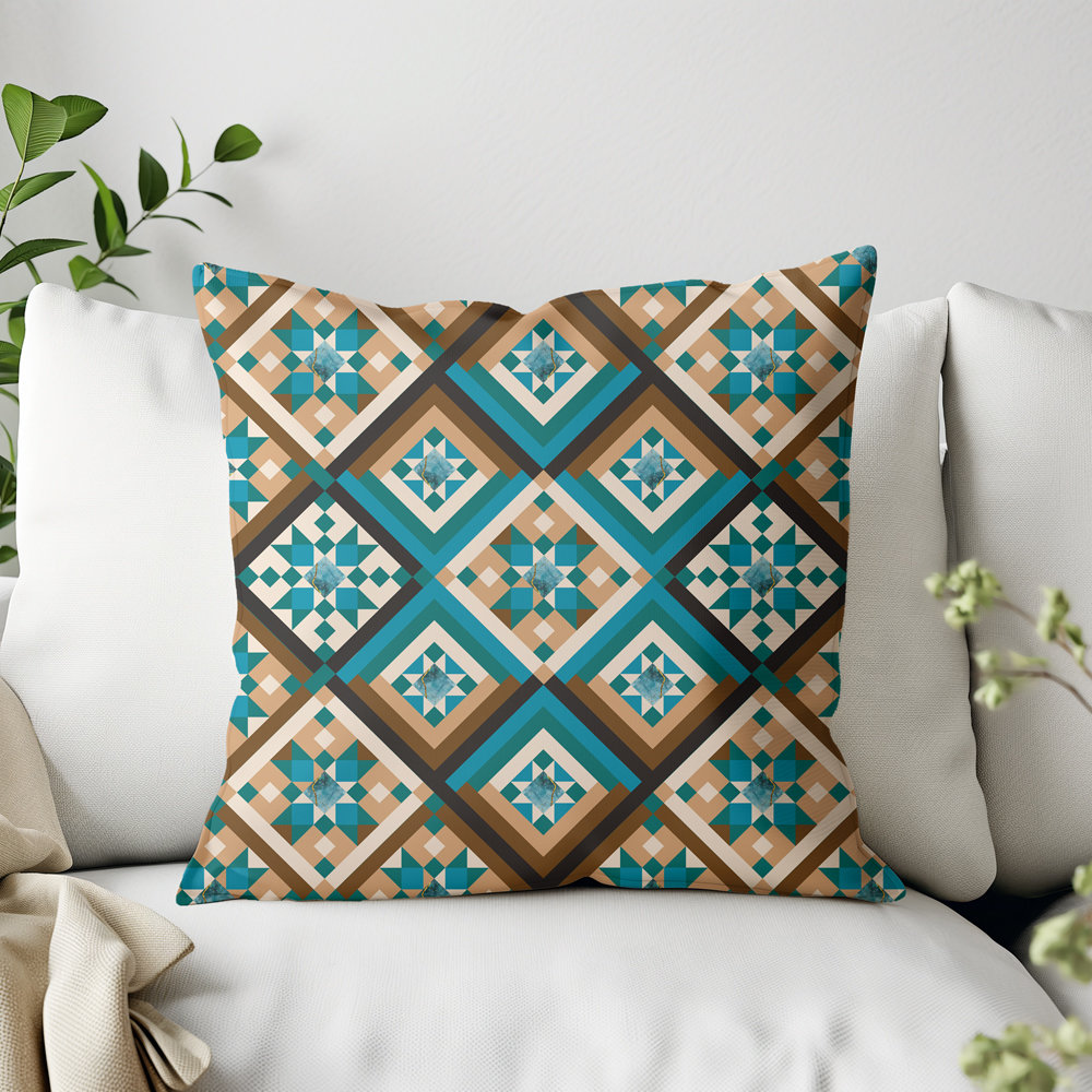 Southwestern Throw Pillow, Diamond Pattern