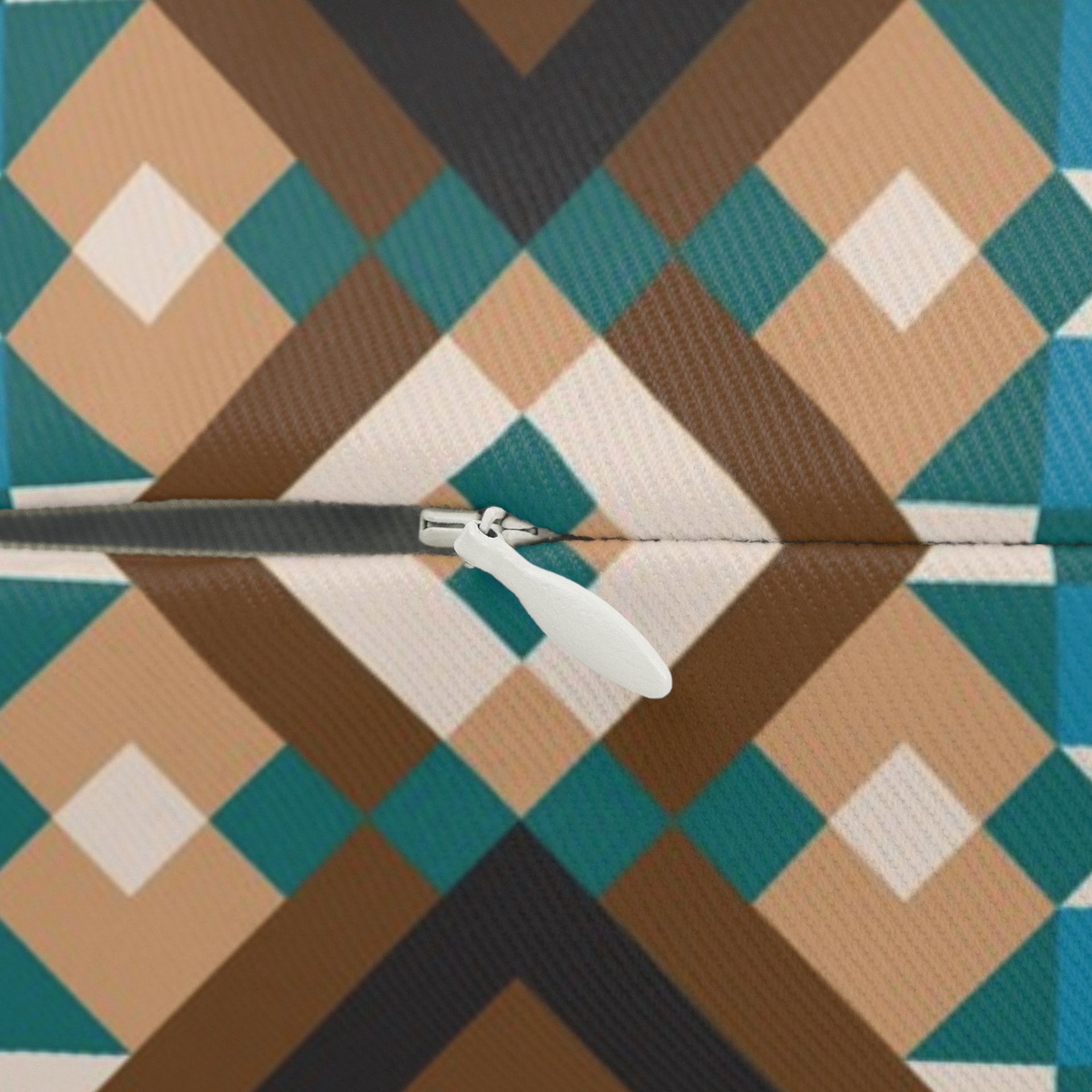 Southwestern Lumbar Pillow, Diamond Pattern close up showing hidden zipper